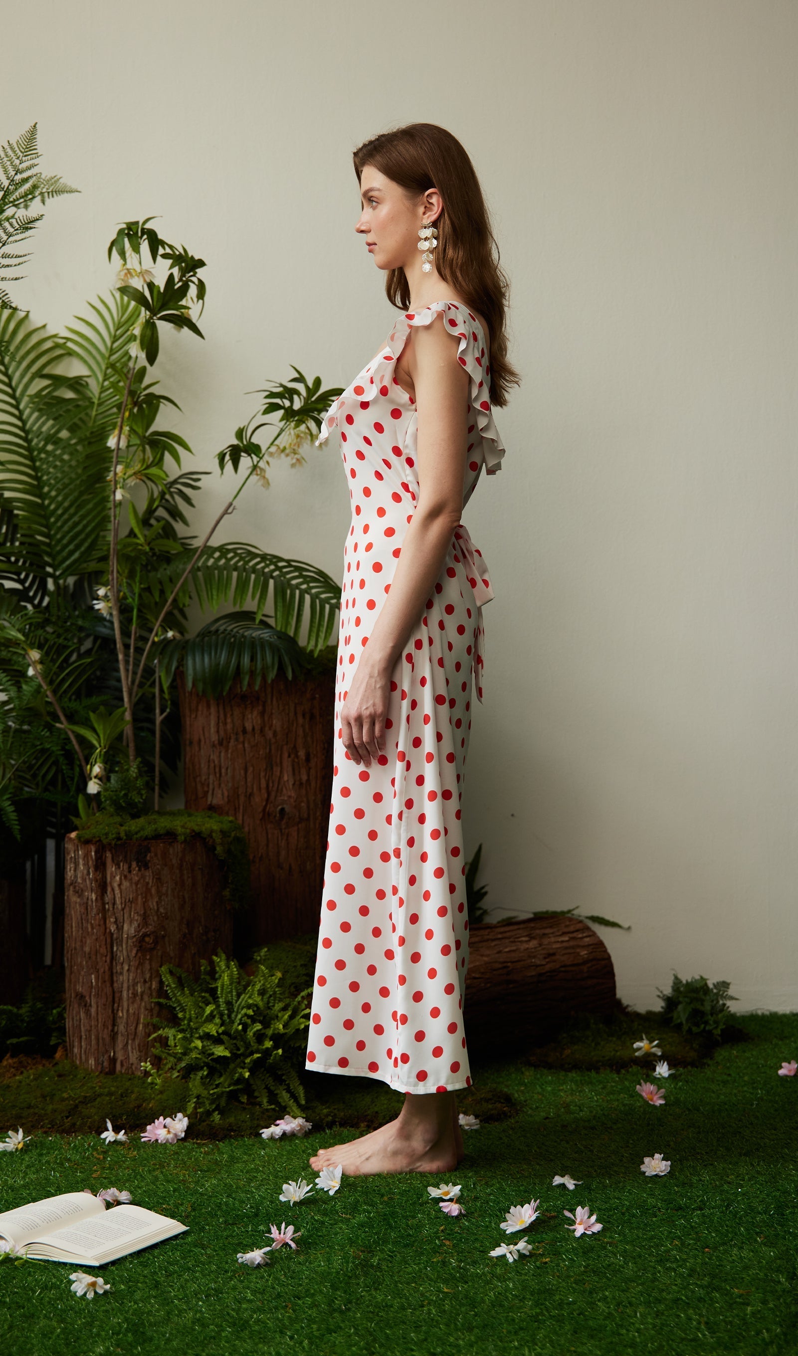 Gepunktetes Maxikleid 