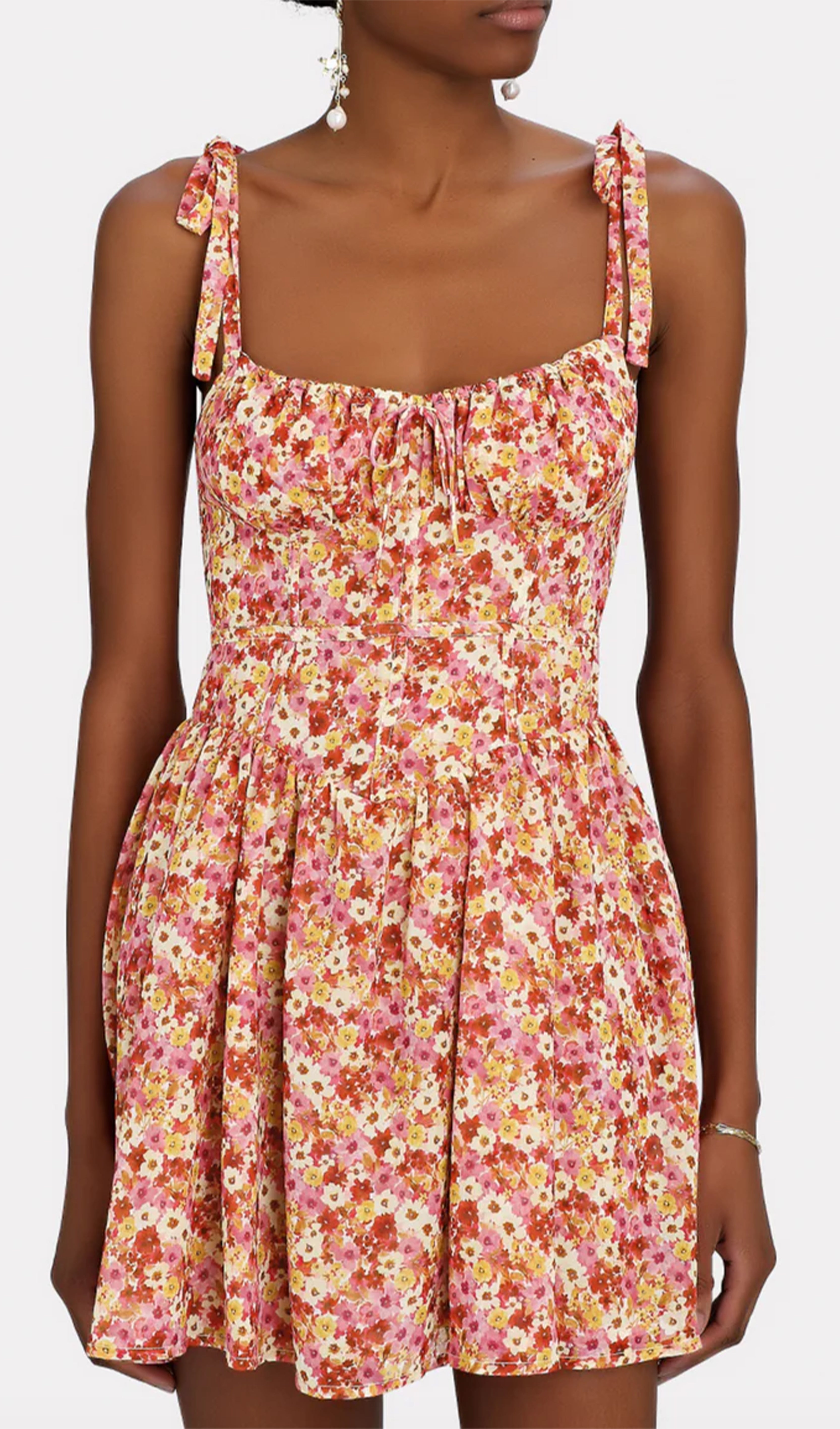 Floral Pattern Mini Dress