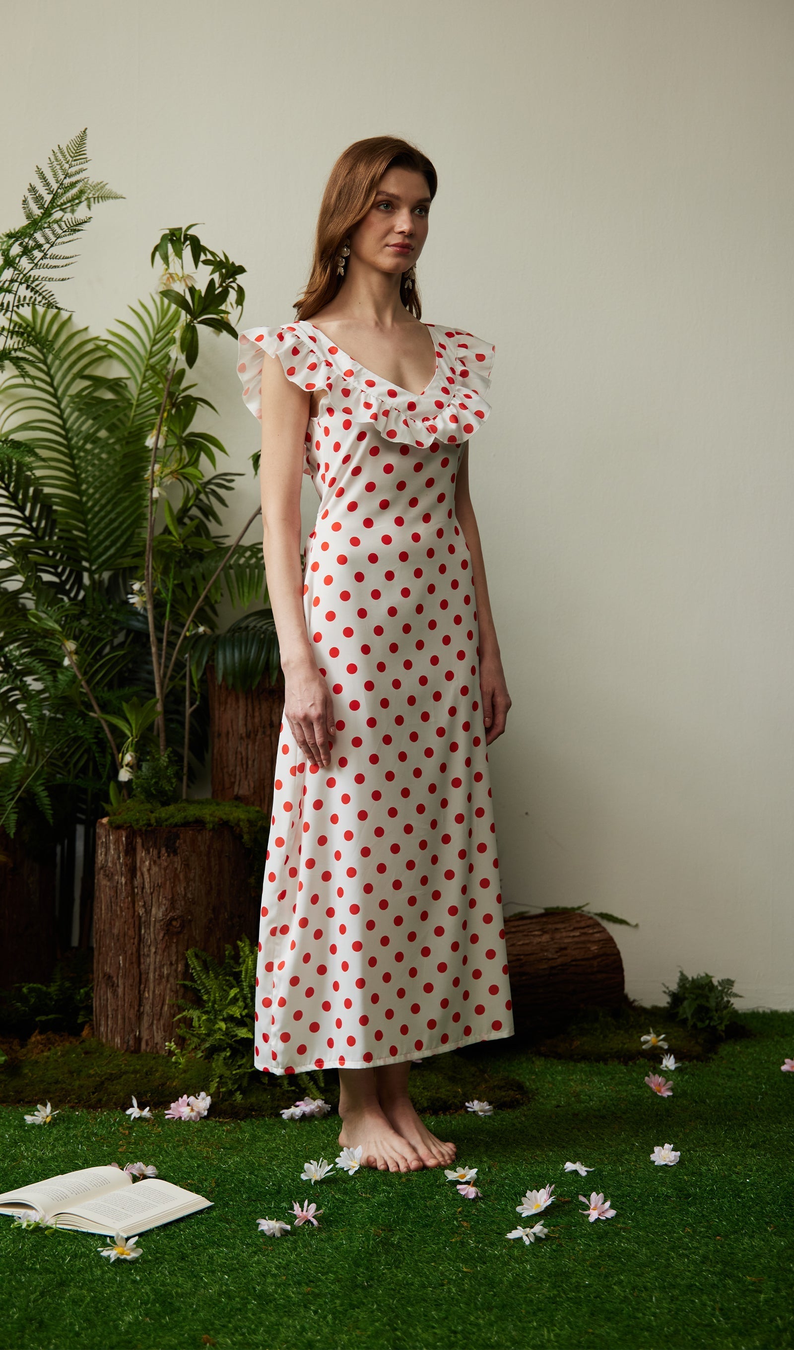 Gepunktetes Maxikleid 