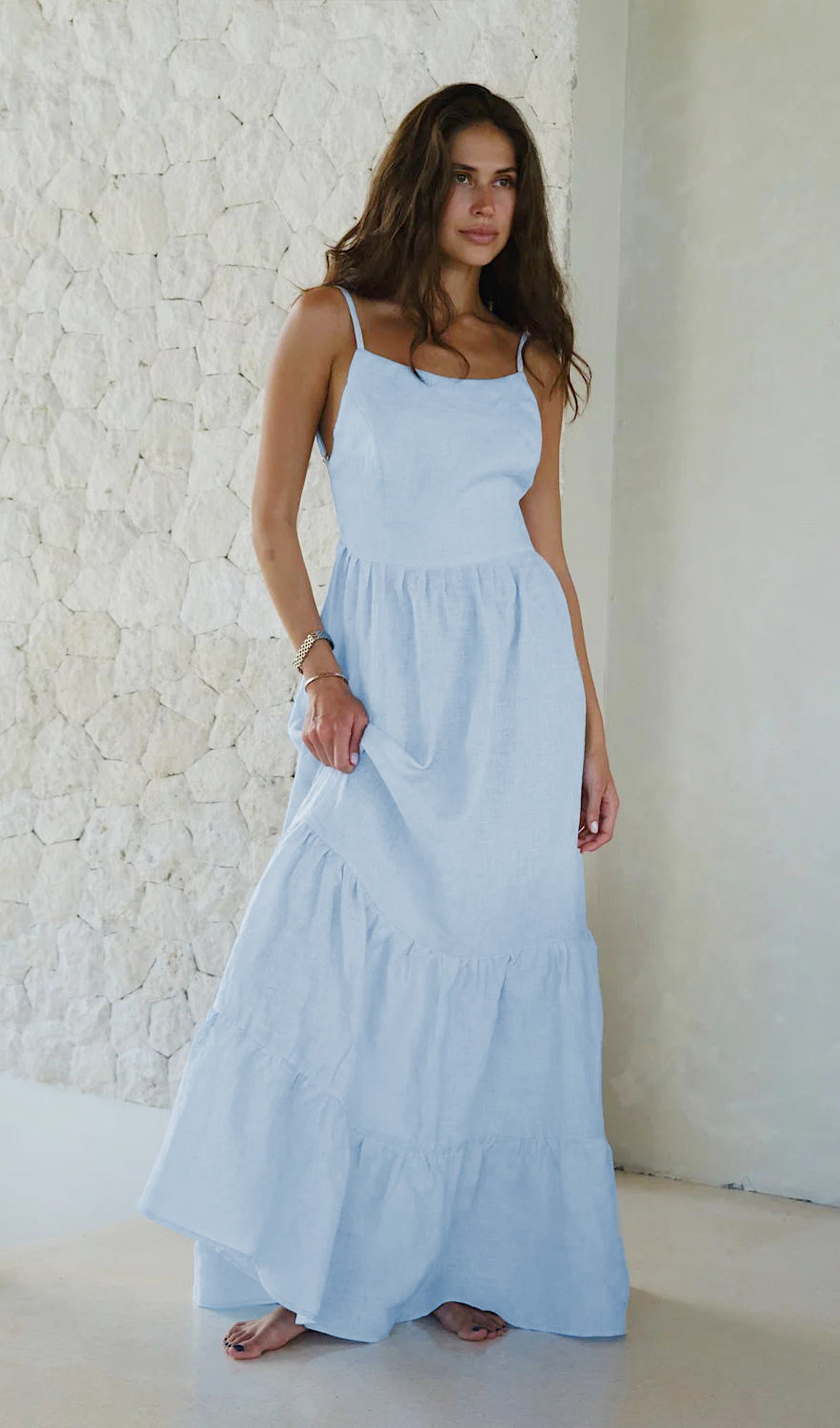 Oralie Uni Maxikleid
