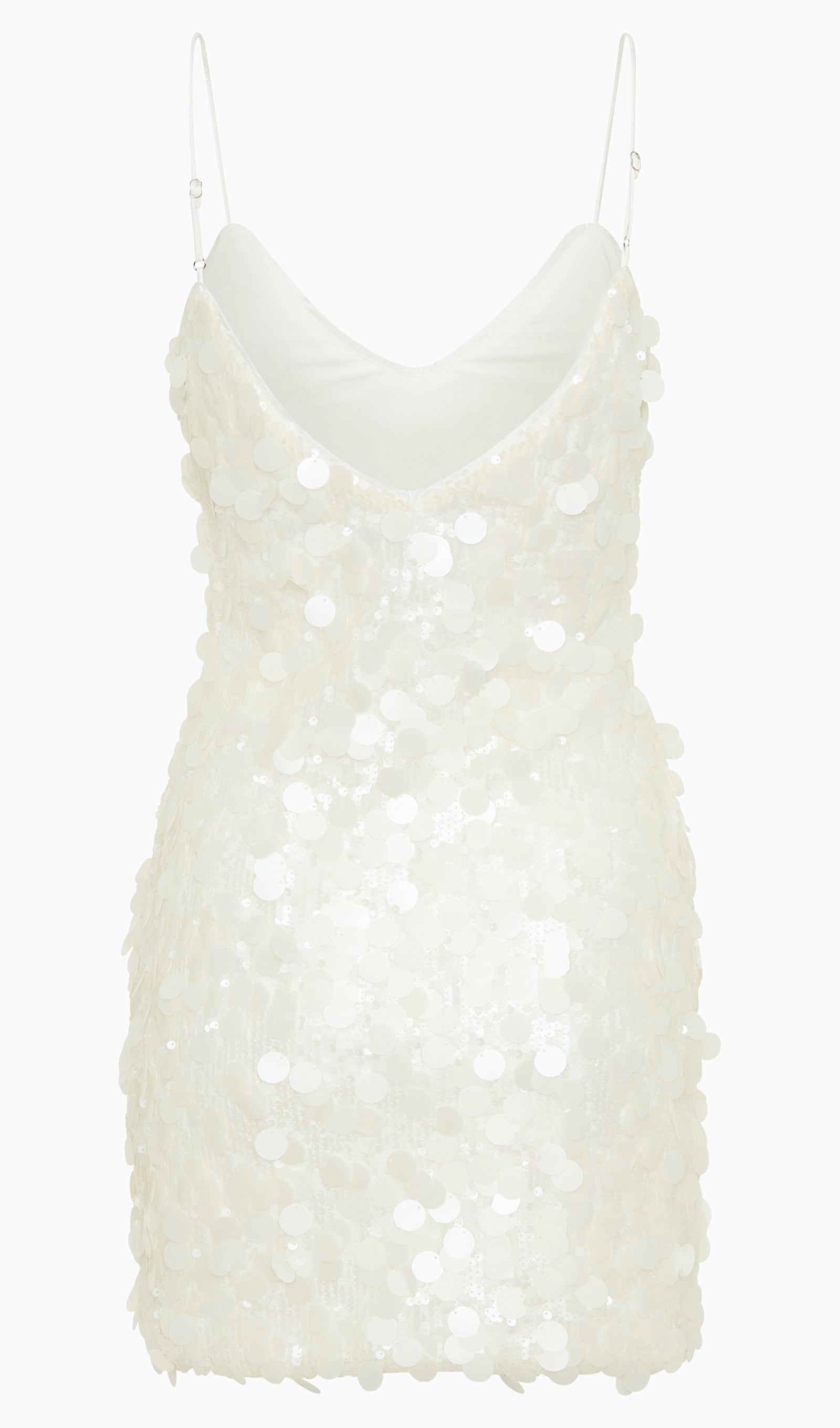Pailletten-Minikleid – Weiß 