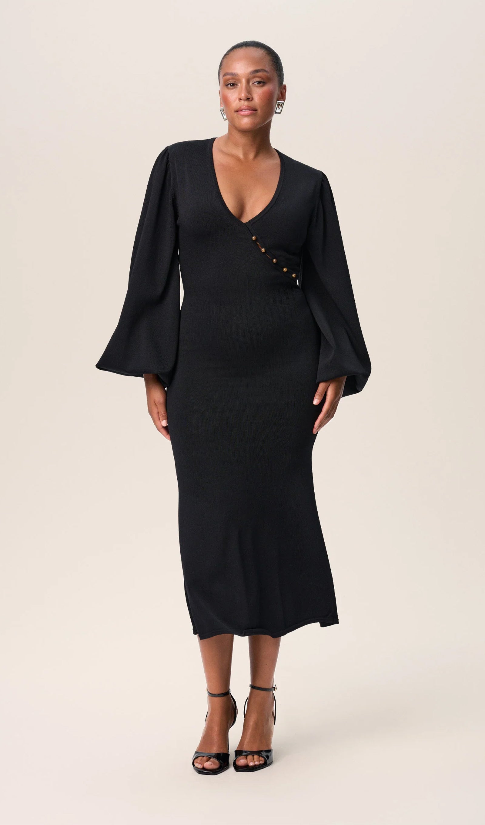 Hourglass Silhouette Midi Dress 