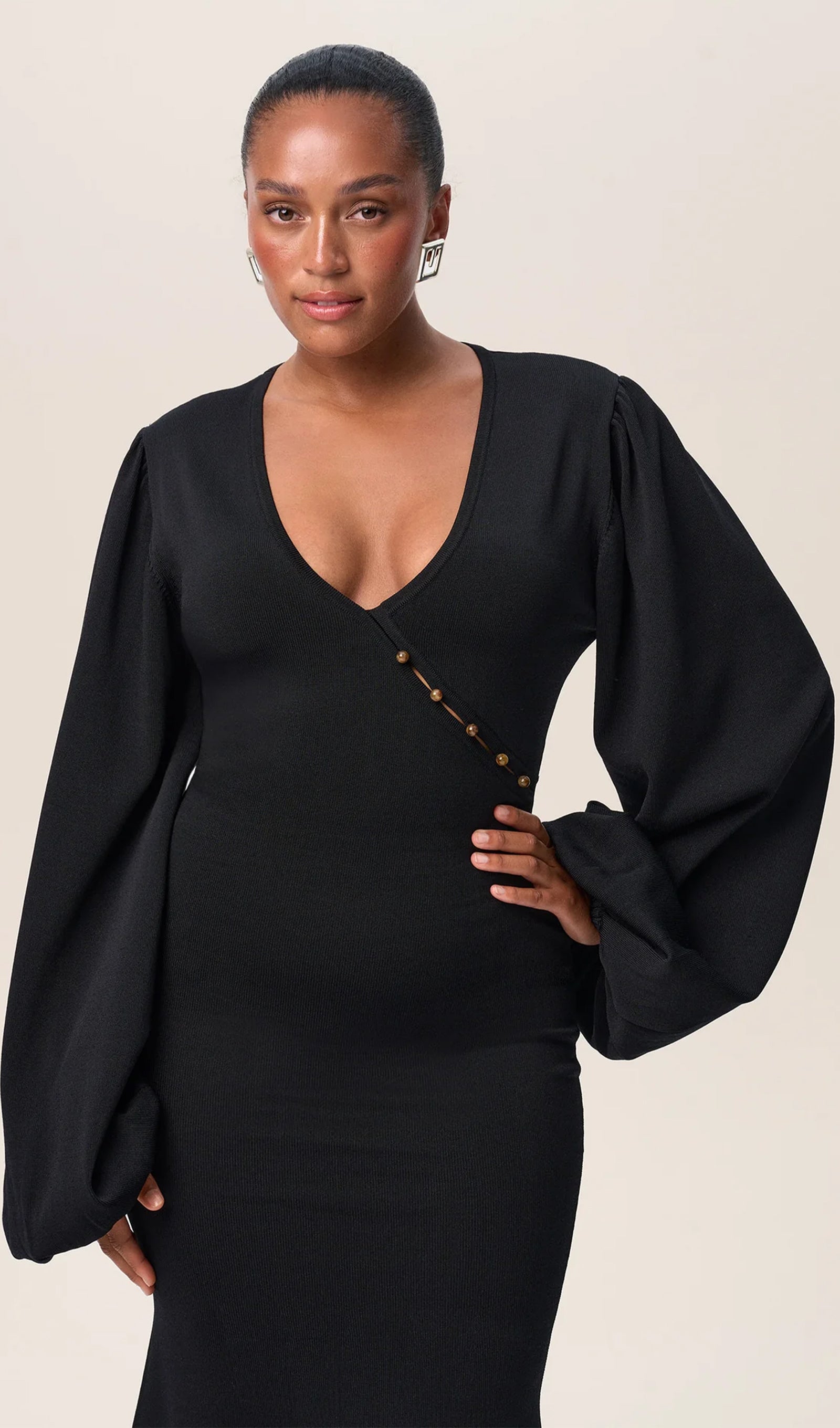 Hourglass Silhouette Midi Dress 
