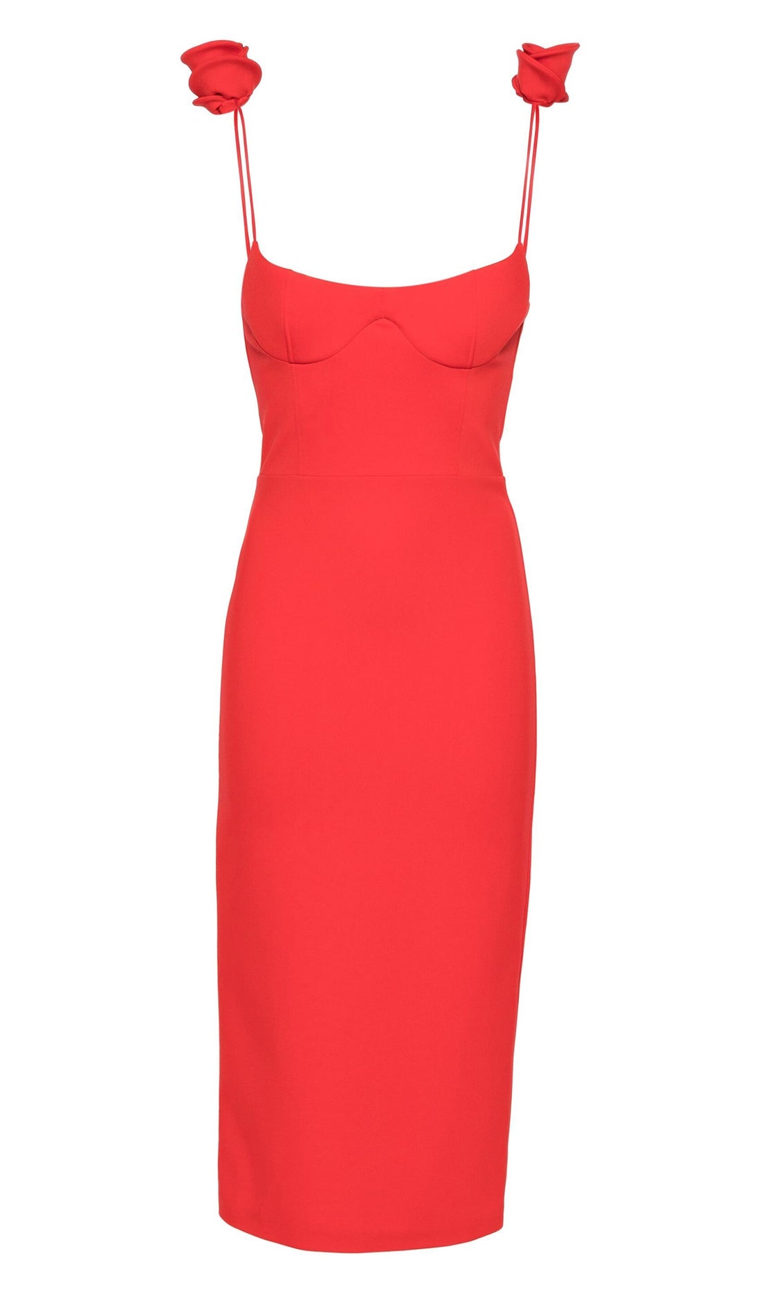 Midikleid mit einfarbigem Blumenmuster 
