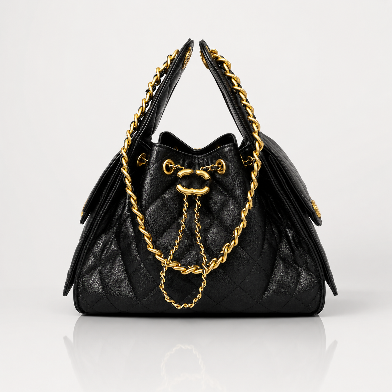 Milano Hobo-Bag aus echtem Leder mit Steppung