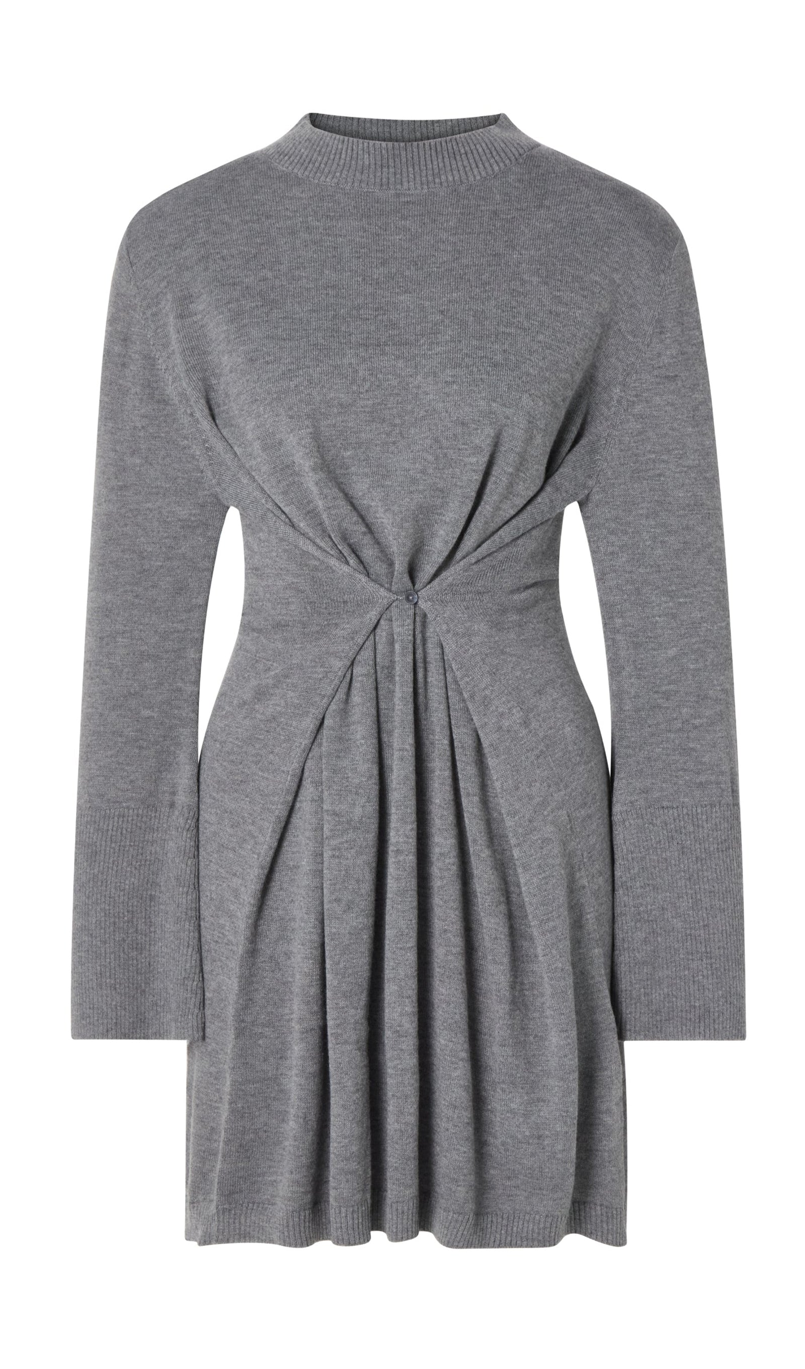 Gray Long-Sleeved Mini Dress 