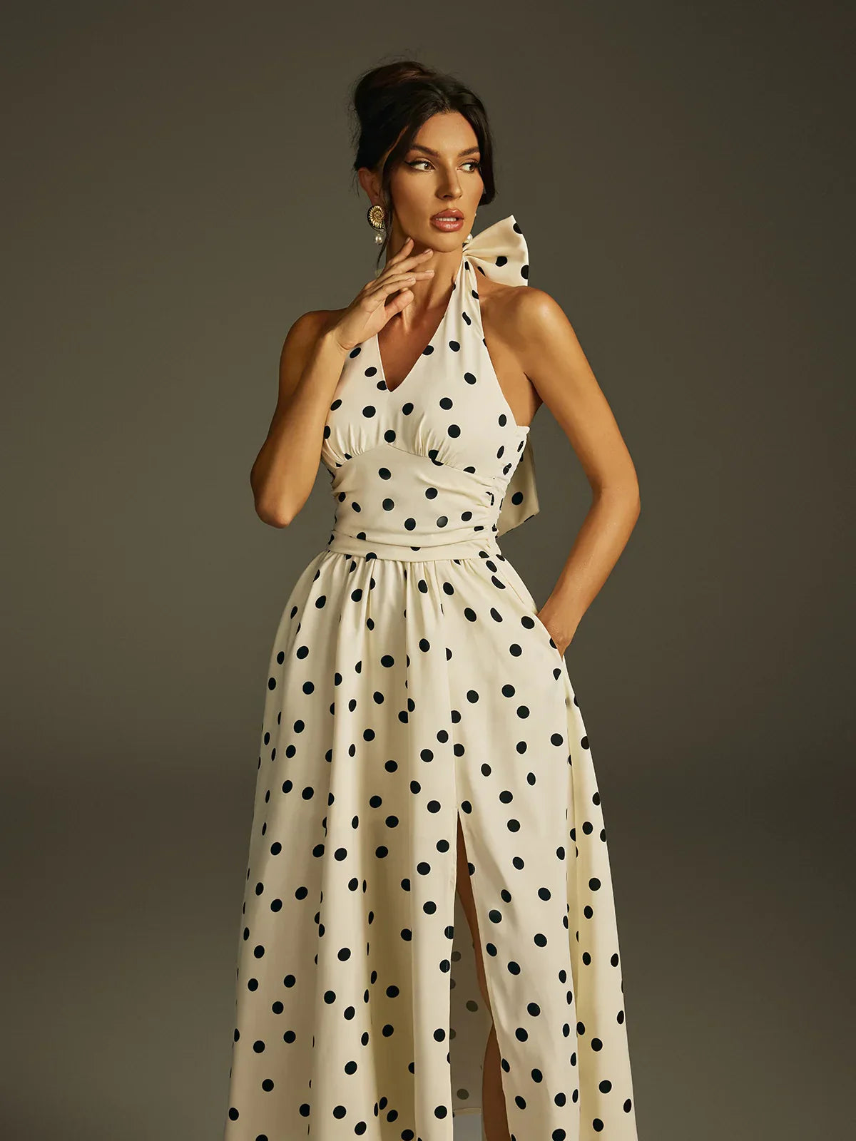 Colette Polka Midi Elbise