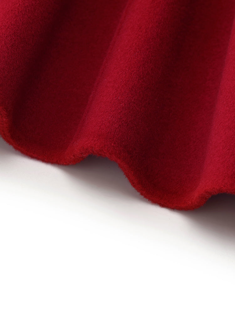 Damenmantel aus Tencel-Wolle mit Schleife 