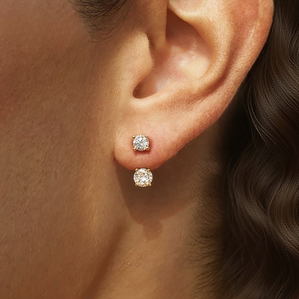 925 ayar Çift  moissanite zarif  küpe