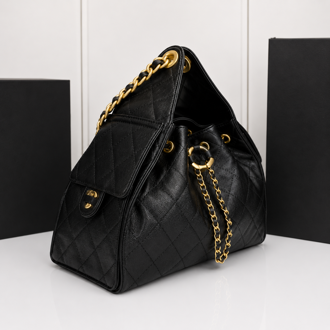 Milano Hobo-Bag aus echtem Leder mit Steppung