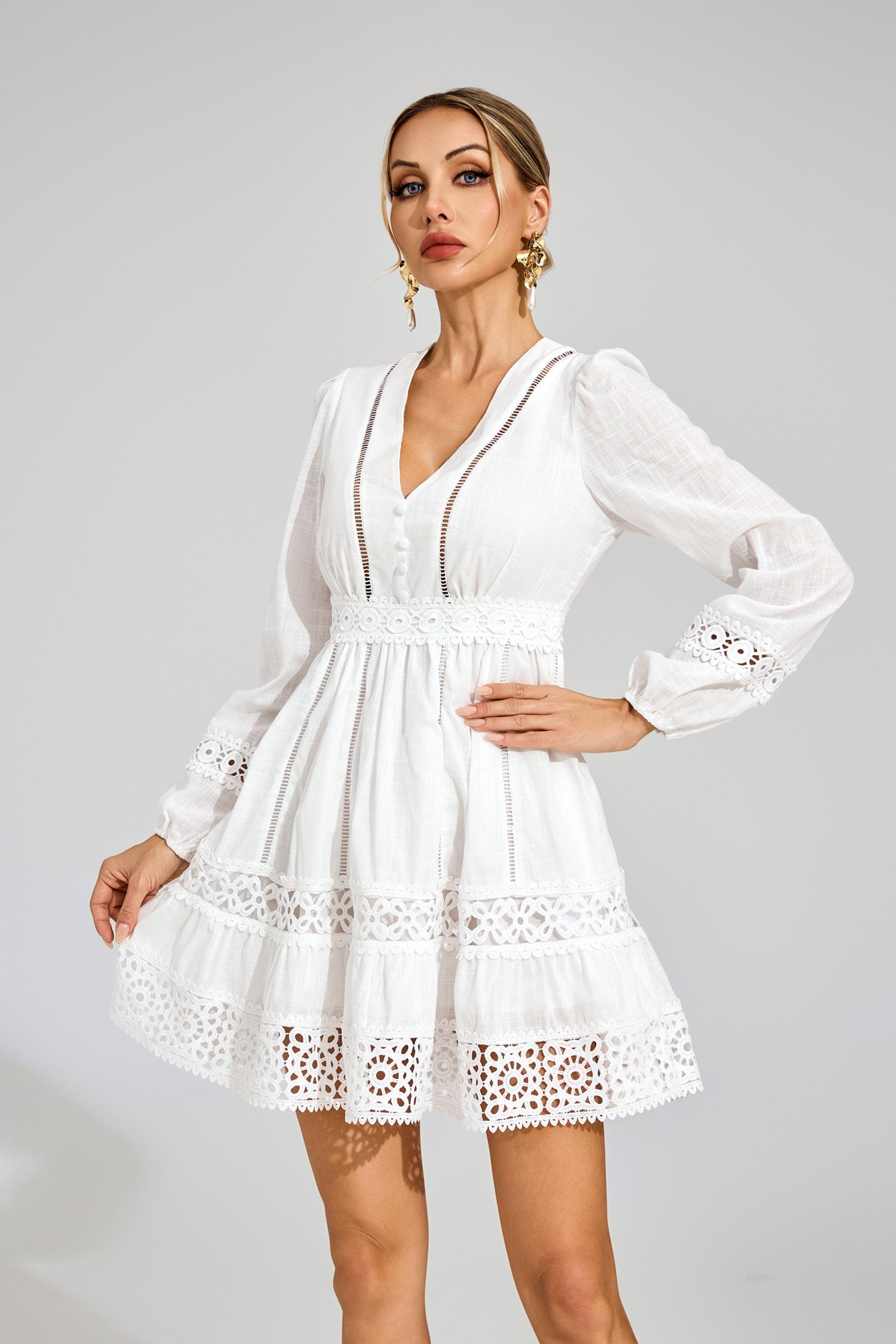 Genevieve Dantel Detaylı Mini Elbise