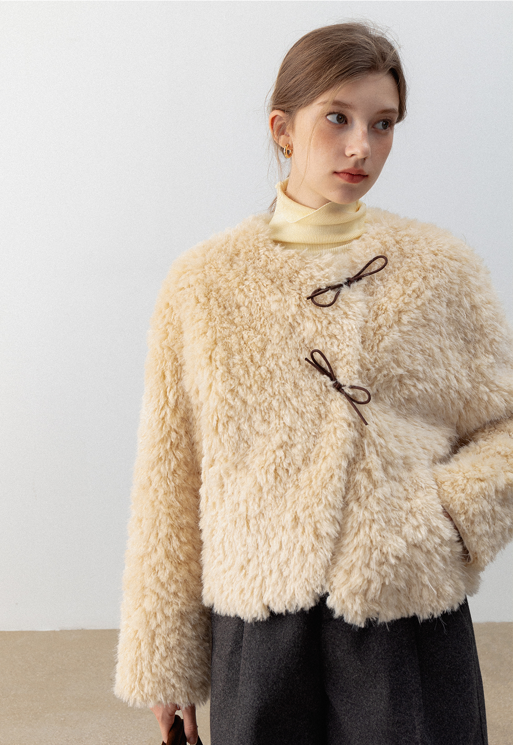 Faltbare Kunstpelzjacke für Damen
