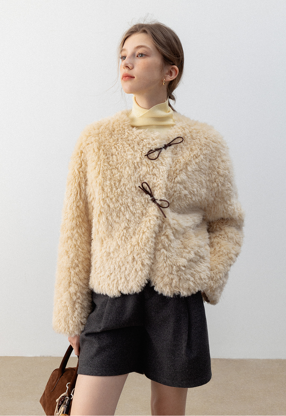 Faltbare Kunstpelzjacke für Damen