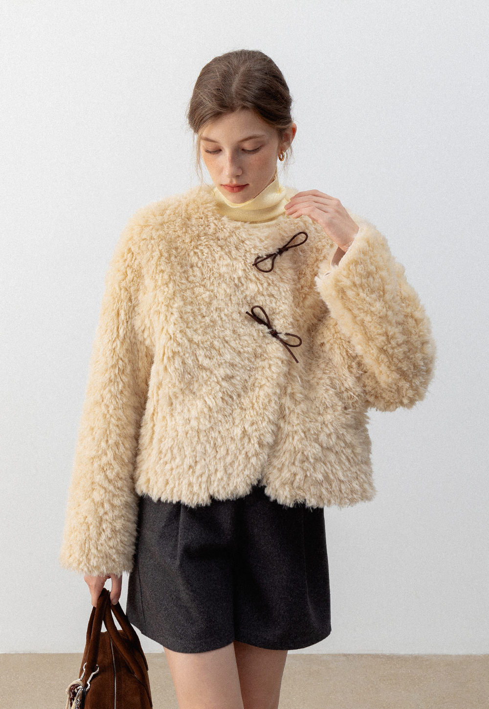 Faltbare Kunstpelzjacke für Damen