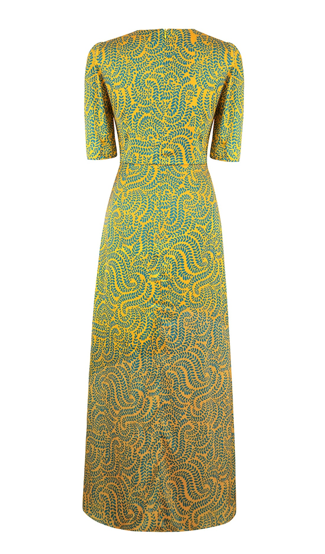 Maxikleid aus floralem Satin, einzigartige schmale Passform