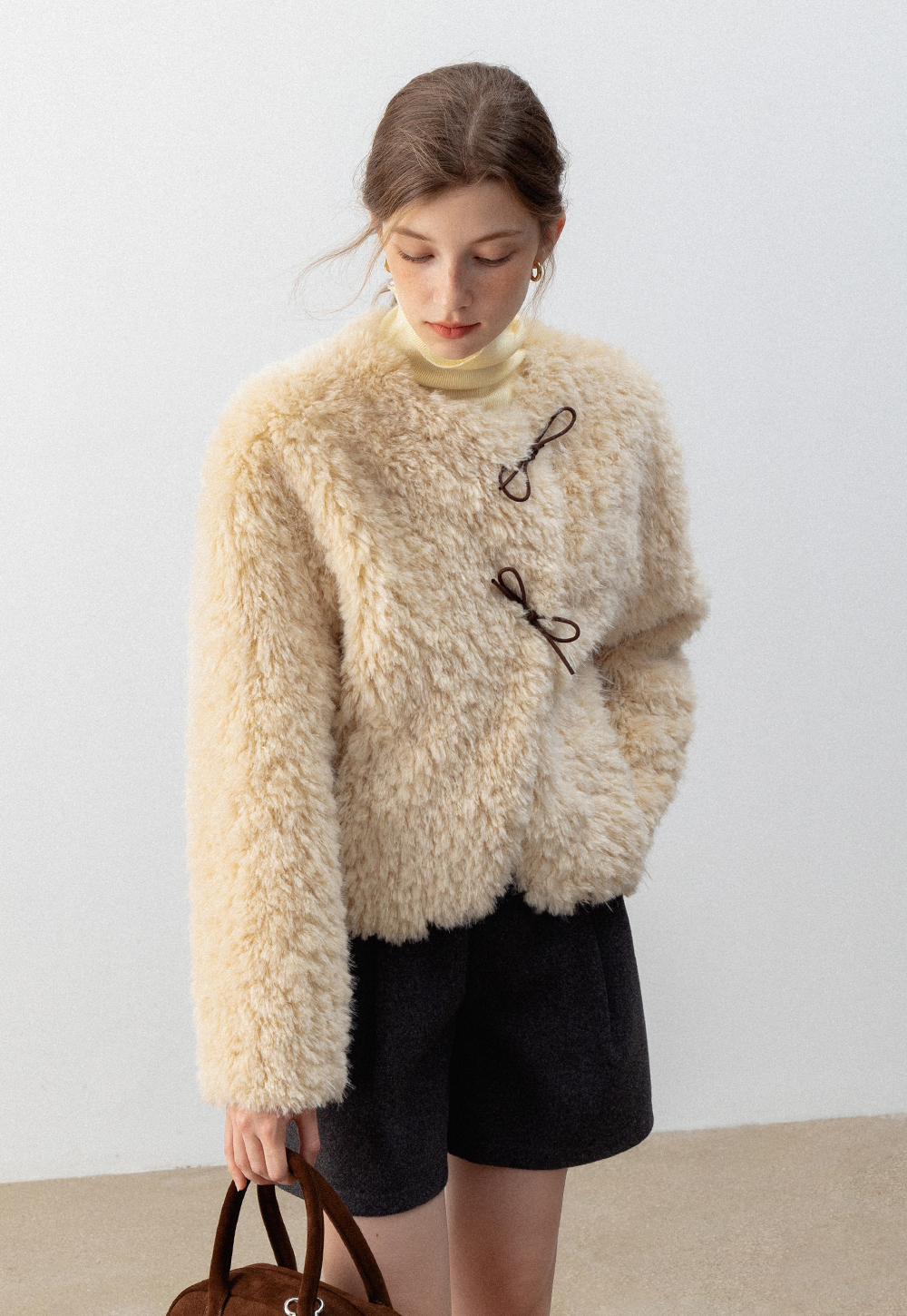Faltbare Kunstpelzjacke für Damen