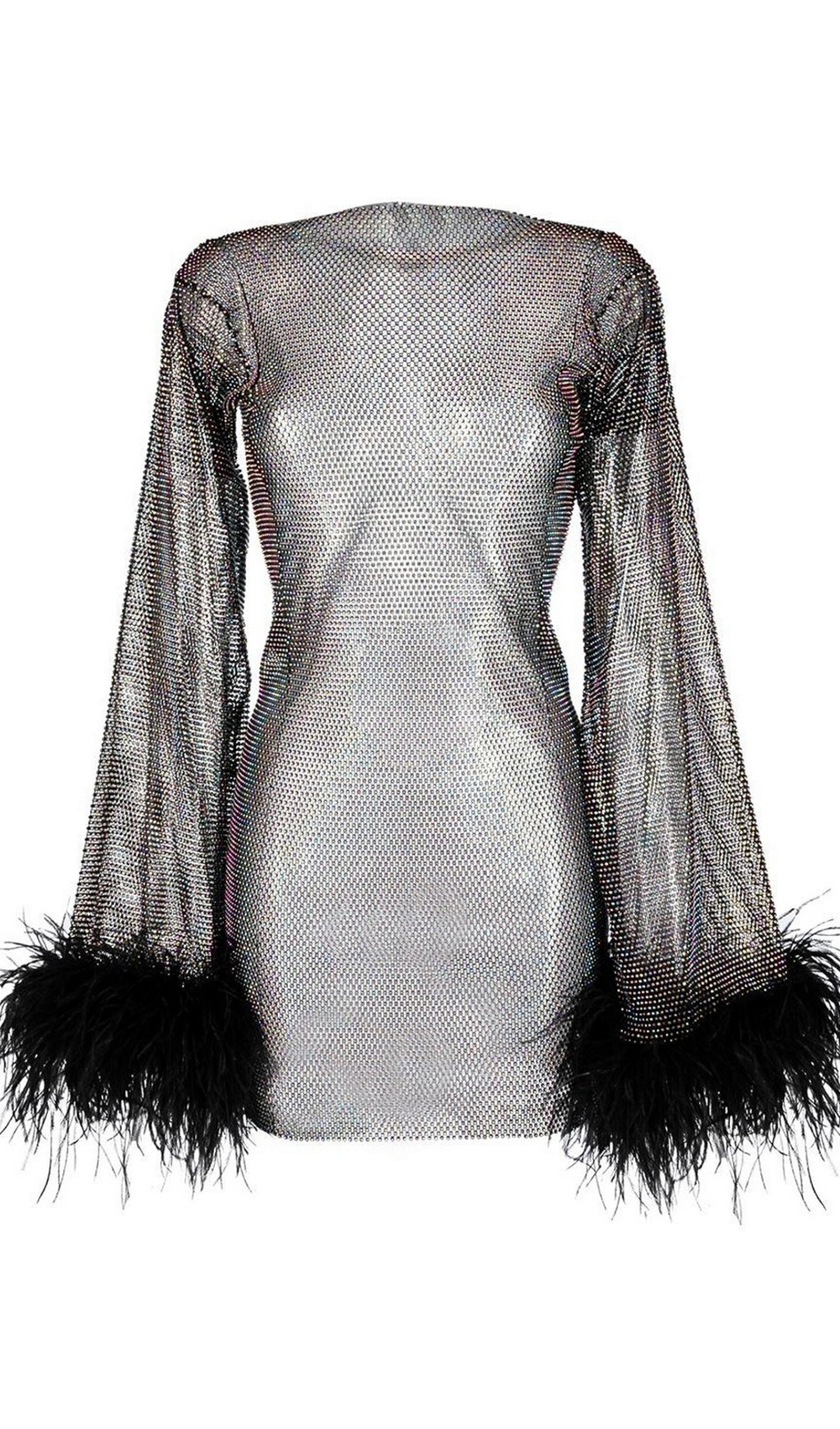 Transparent Rhinestone Mini Dress 