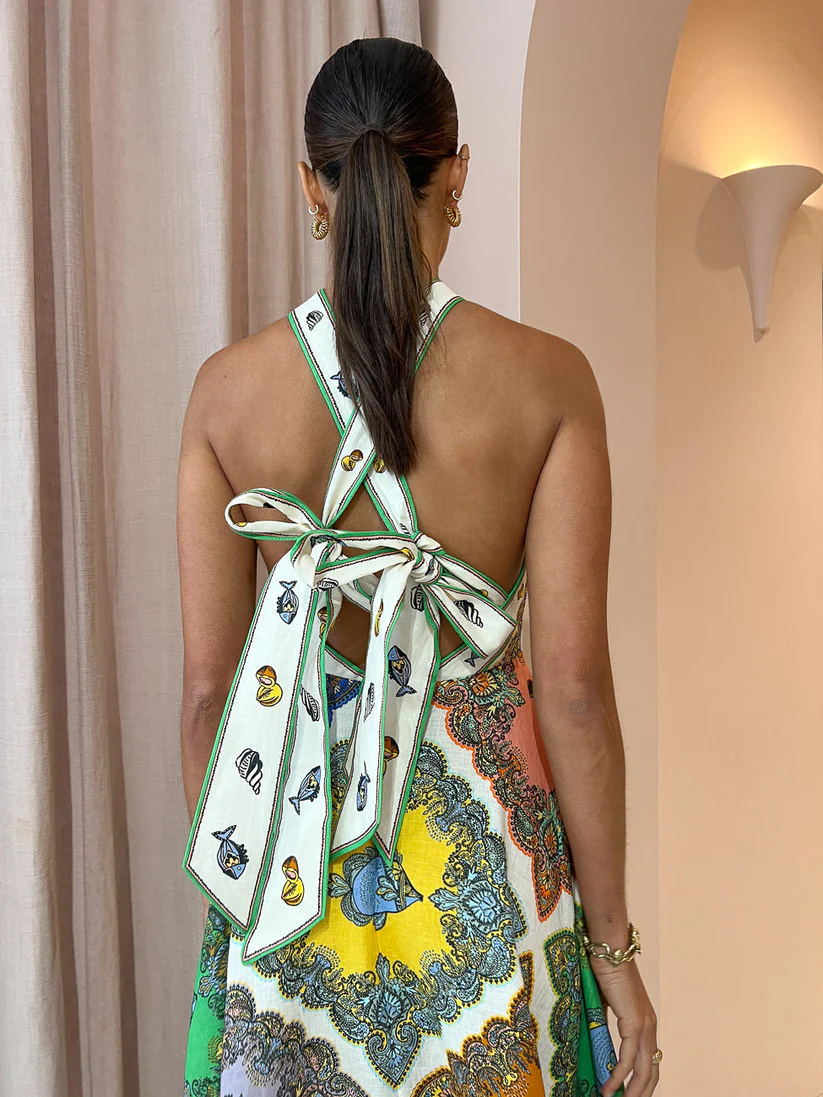 Paisley Satin Floral Maxi Dress