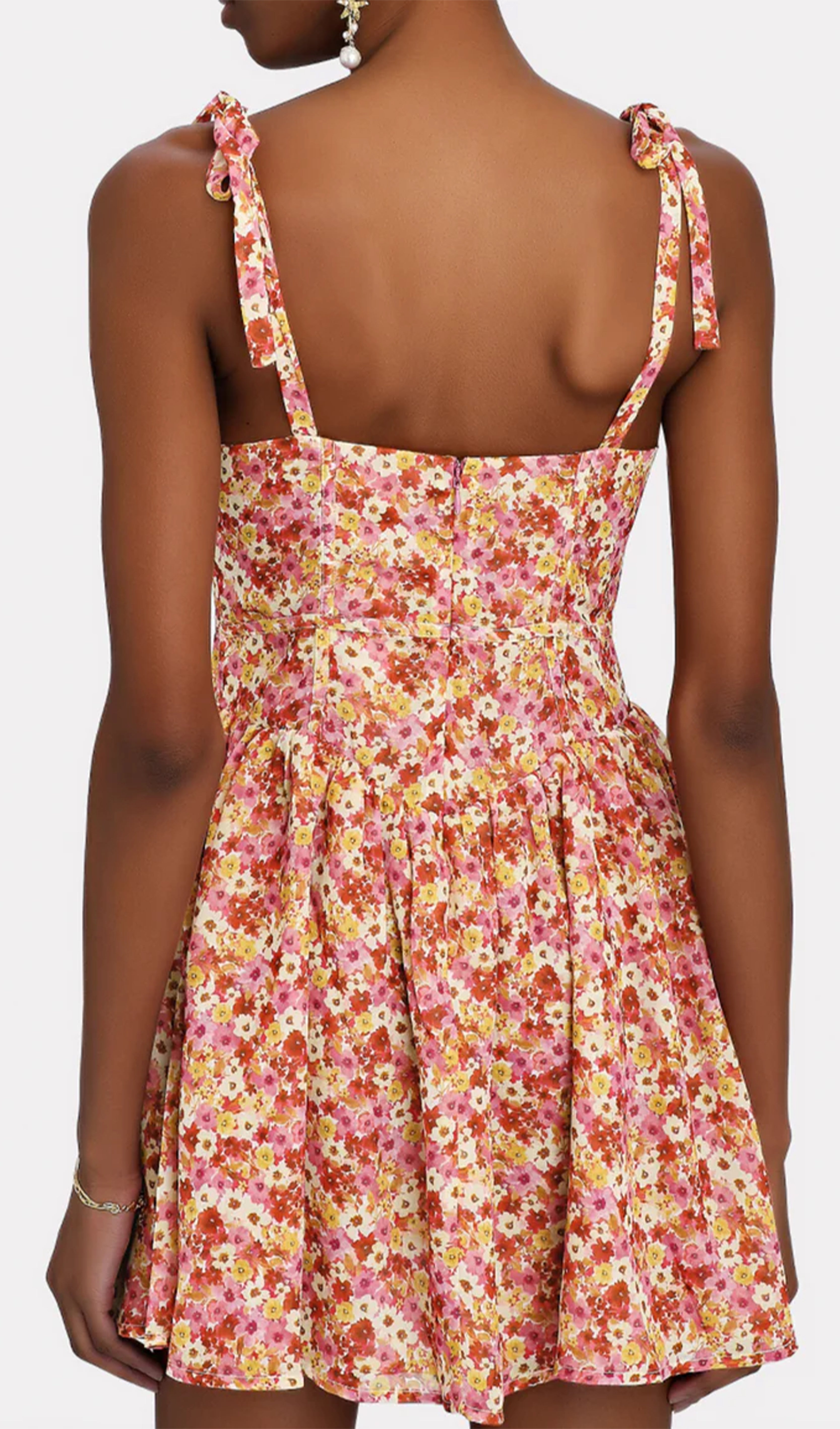 Floral Pattern Mini Dress