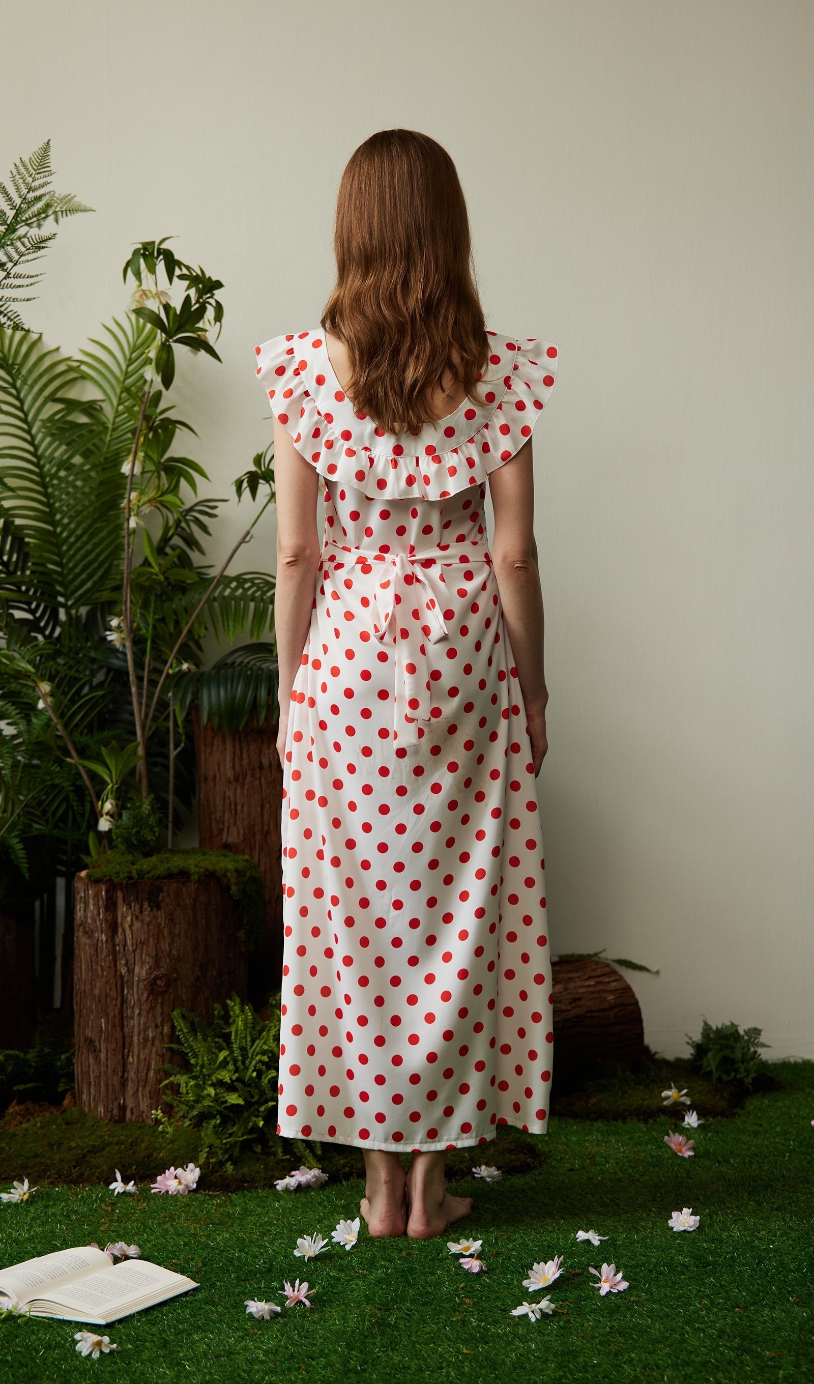 Gepunktetes Maxikleid 