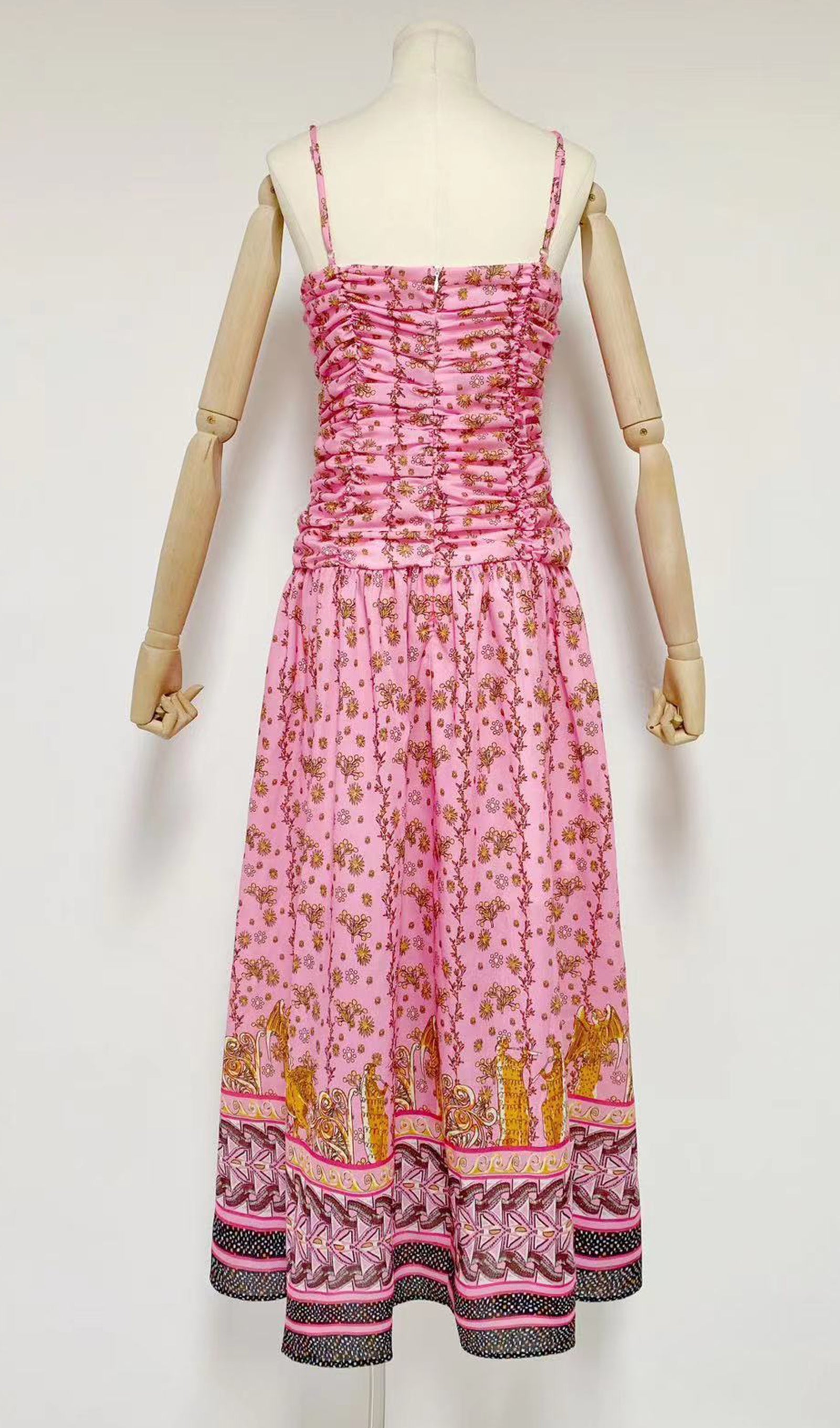 Floral Scrunch Fit and Flare Maxi Dress