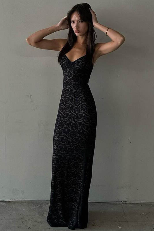 Luna Noir & Blanc Maxi Elbise