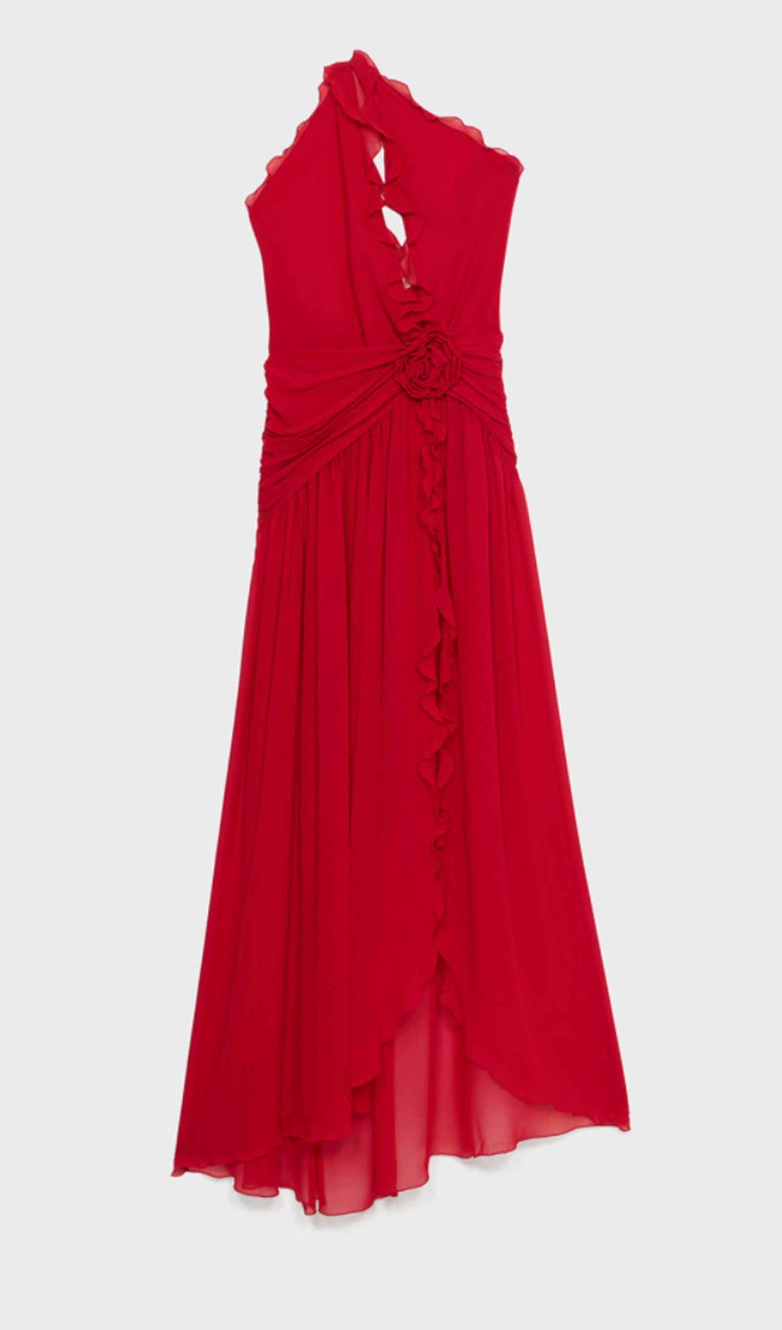 Ein-Schulter-Maxikleid aus Georgette 
