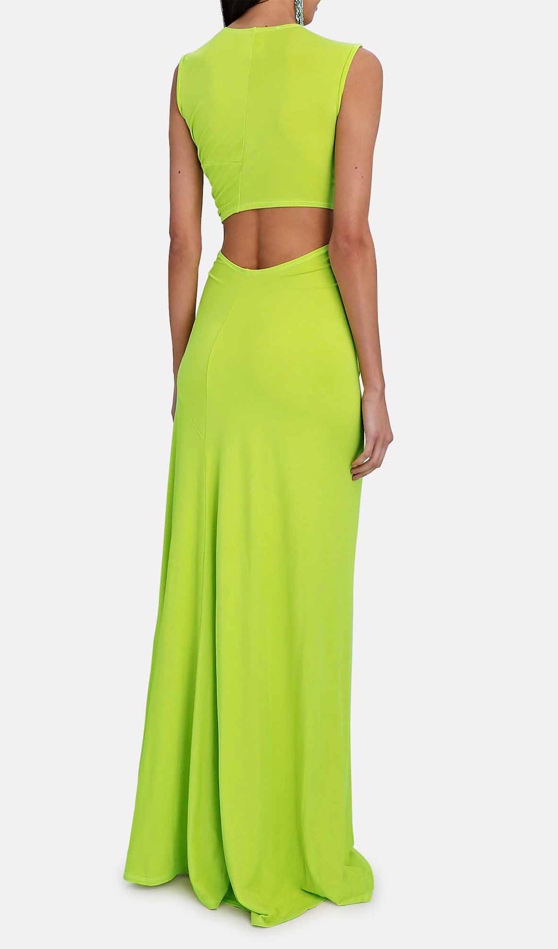 Maxi-Pareo-Kleid mit einer Schulter - Grün 