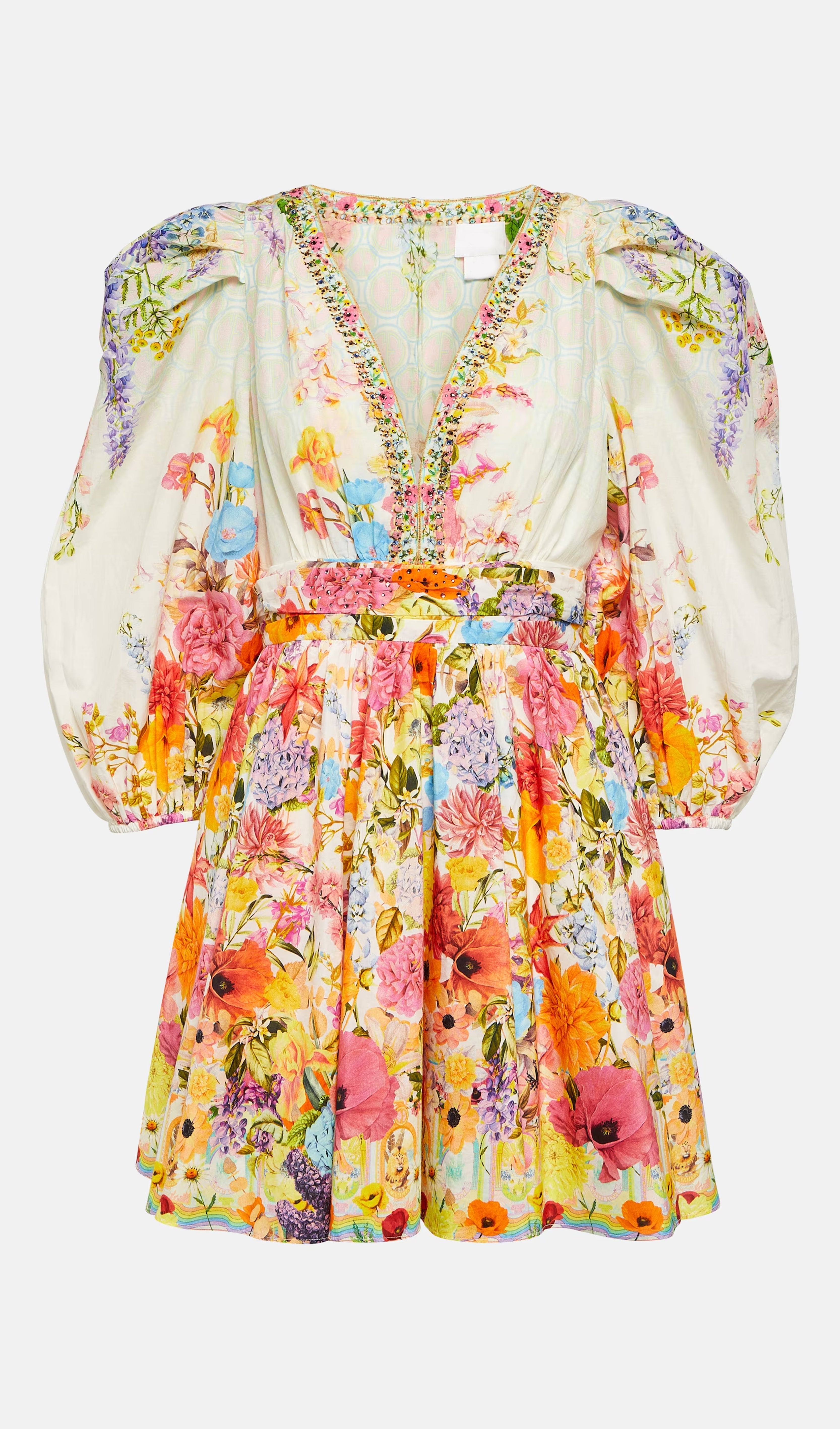Bouquet V-Neck Mini Dress