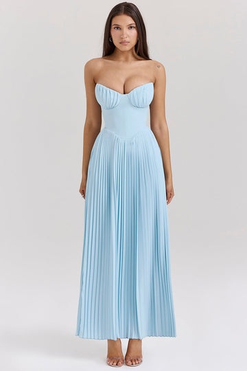 Celeste Pileli Bustier Maxi Elbise