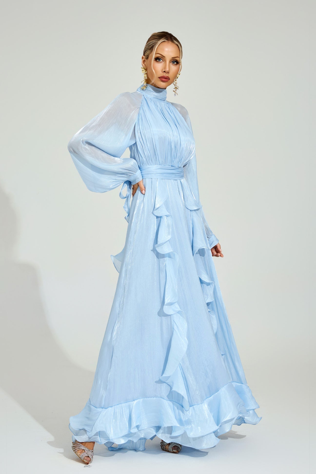 Céleste Rüschen-Maxikleid 
