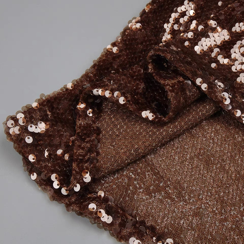 Sierra Bronze Sequin Set Maxi Dress