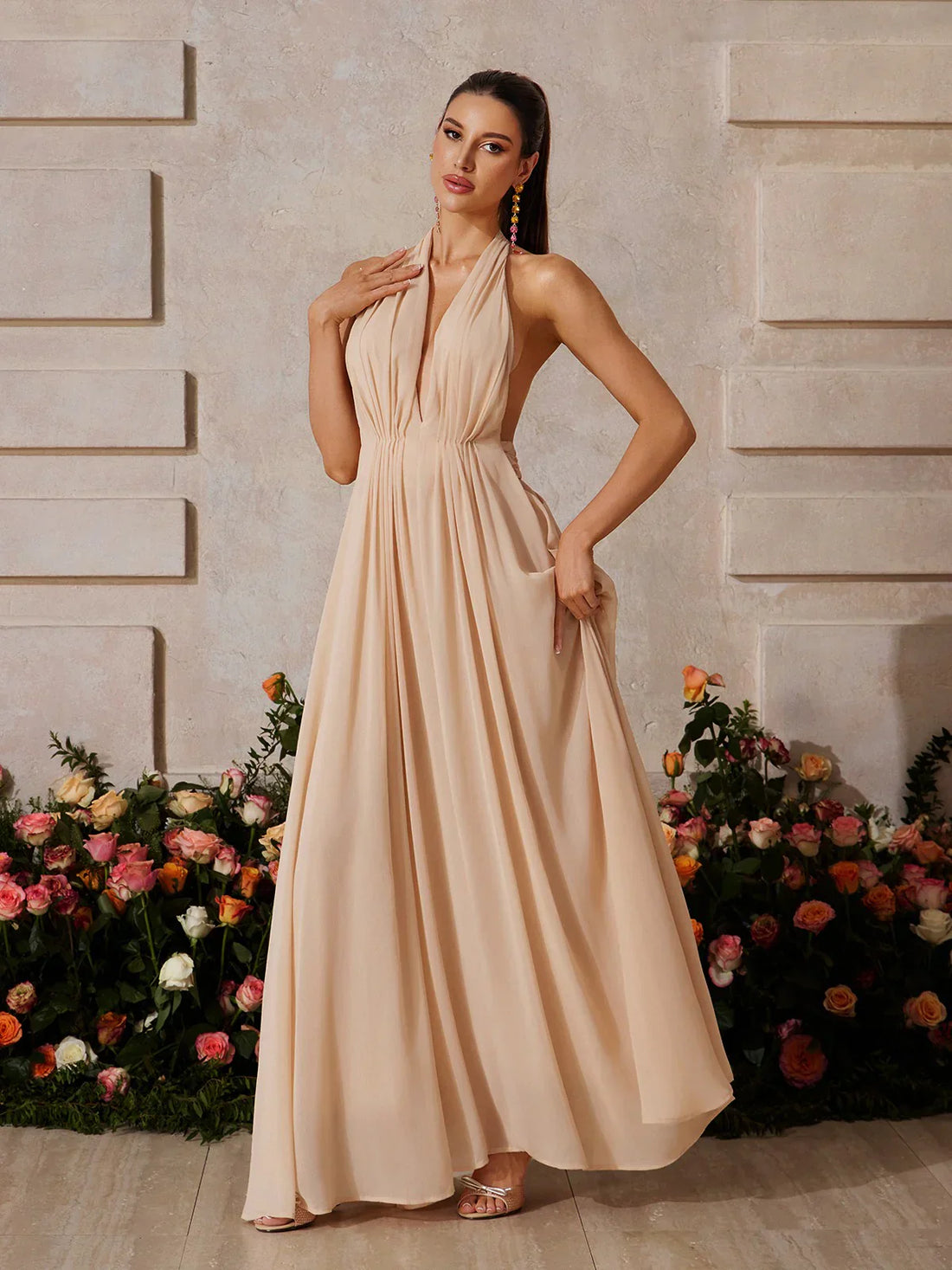 Soleil Halter Maxikleid