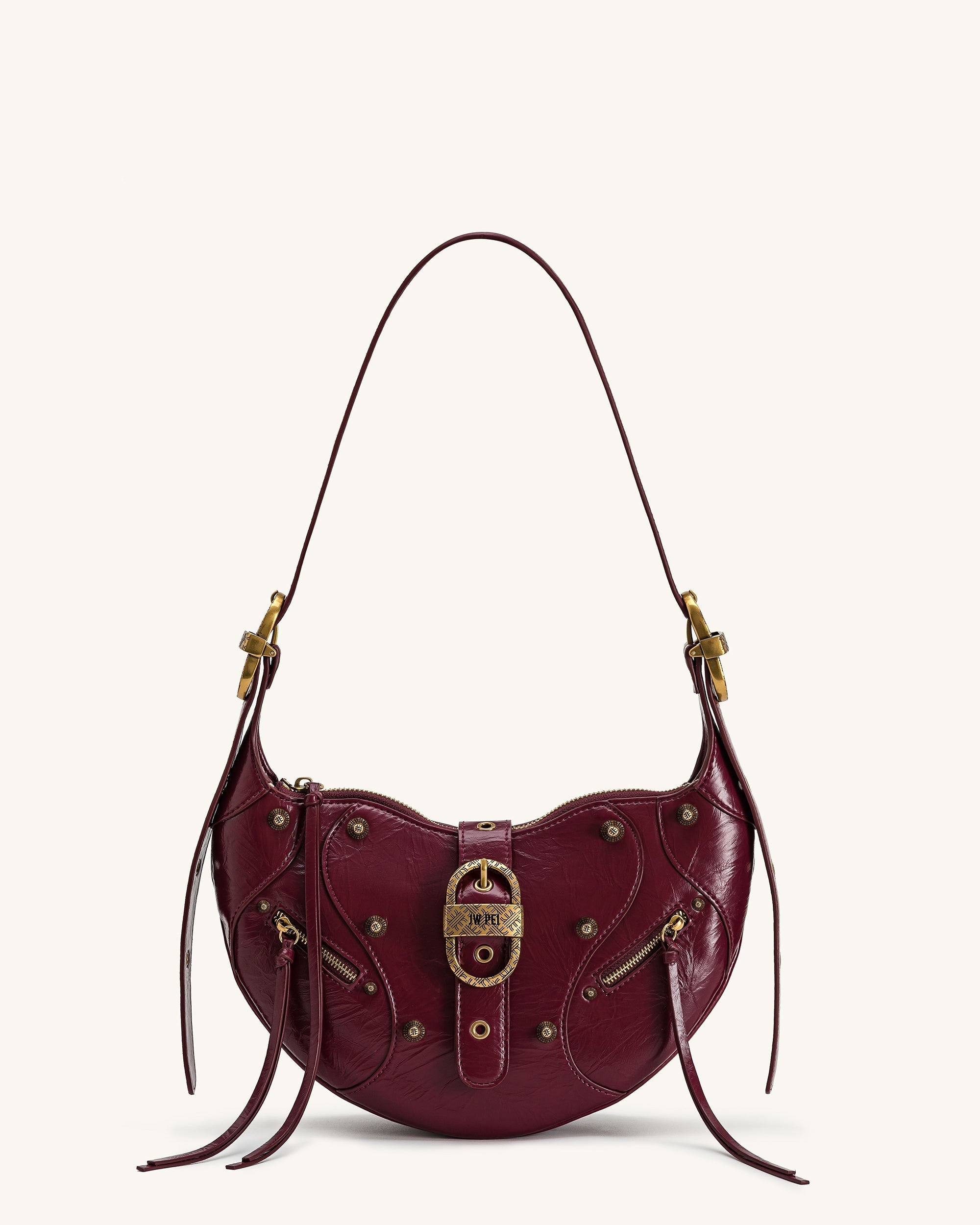 Tessa Studded Omuz Çantası – Bordo