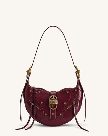 Tessa Studded Omuz Çantası – Bordo