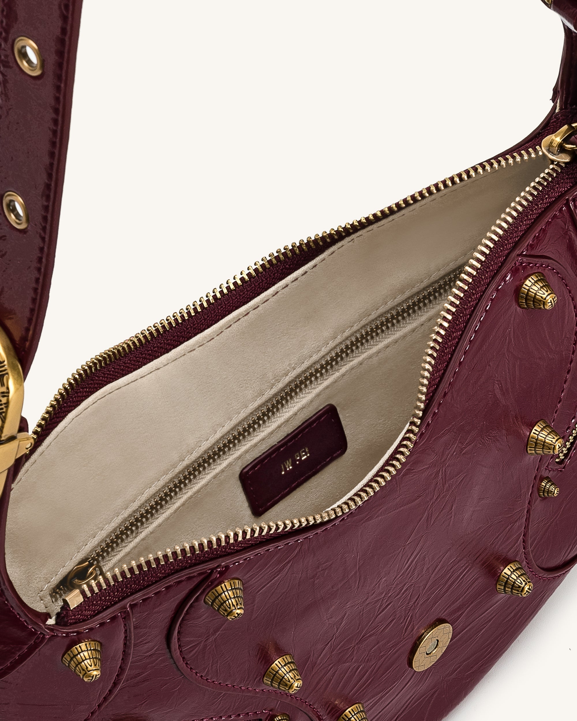 Tessa Studded Omuz Çantası – Bordo