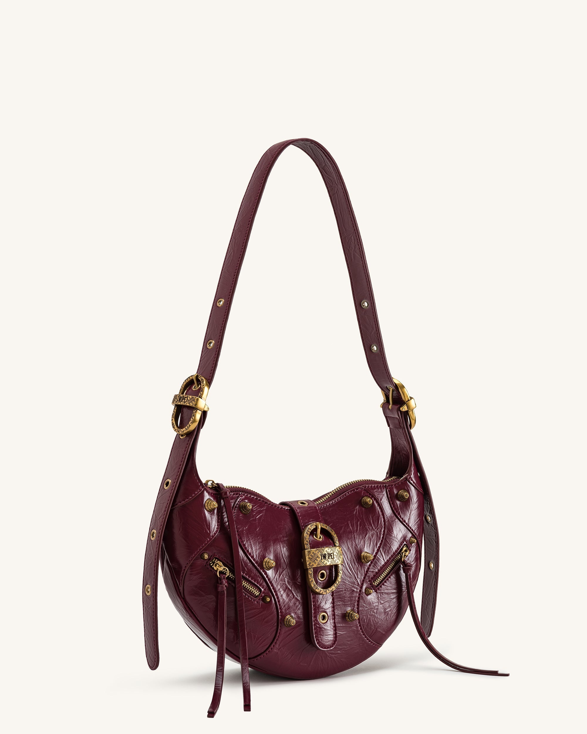 Tessa Studded Omuz Çantası – Bordo