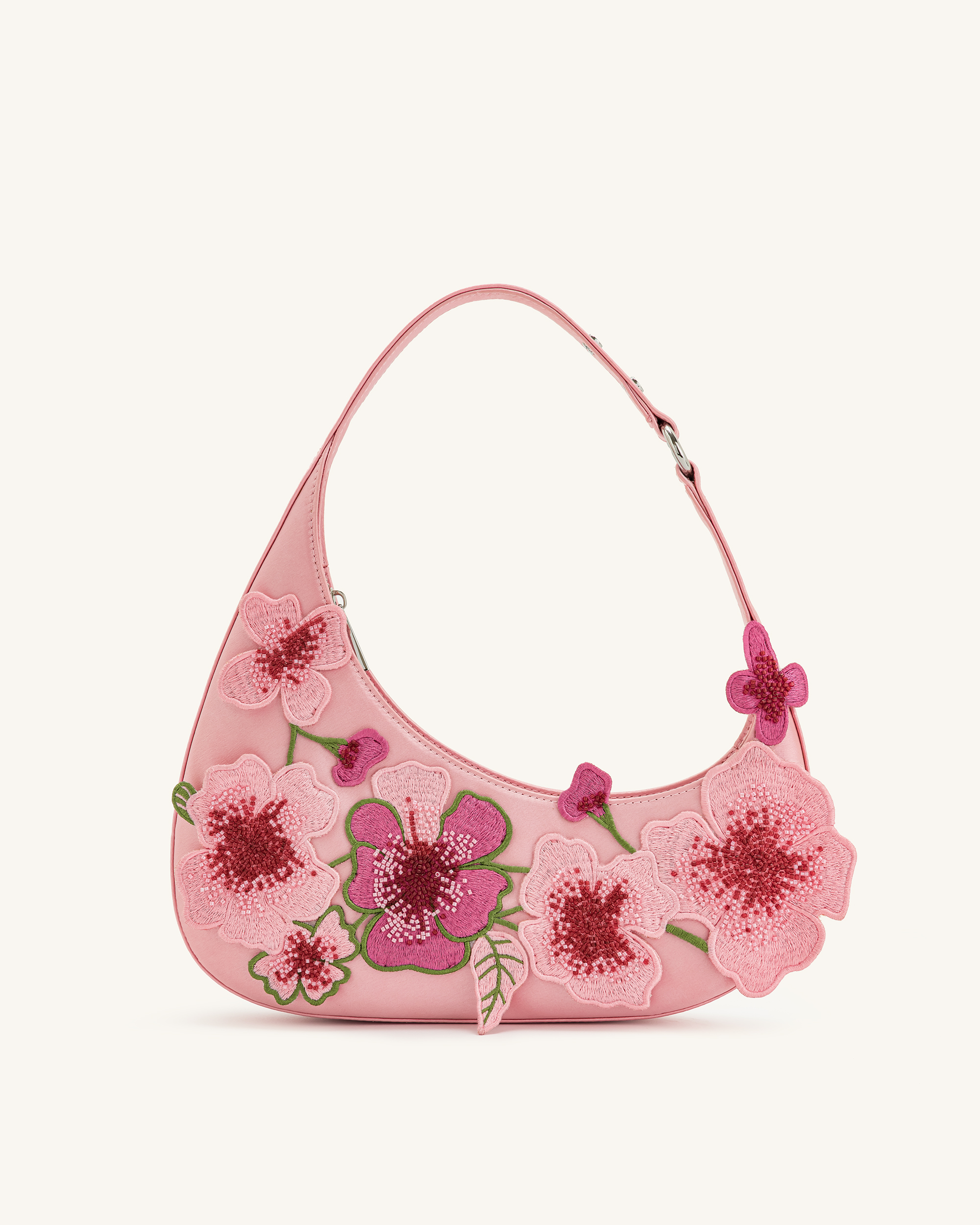 Harlee bestickte Schultertasche – Rosa