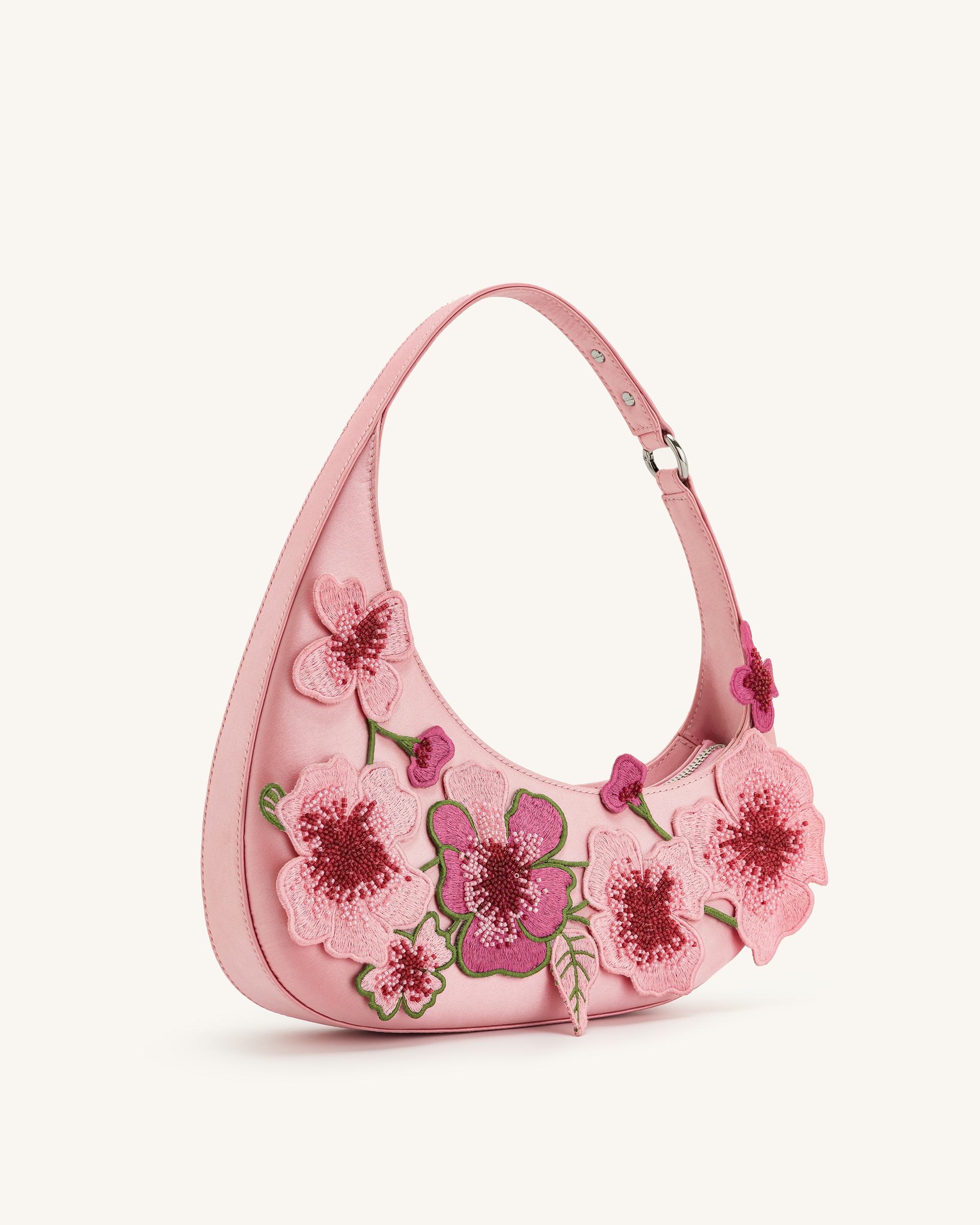 Harlee bestickte Schultertasche – Rosa