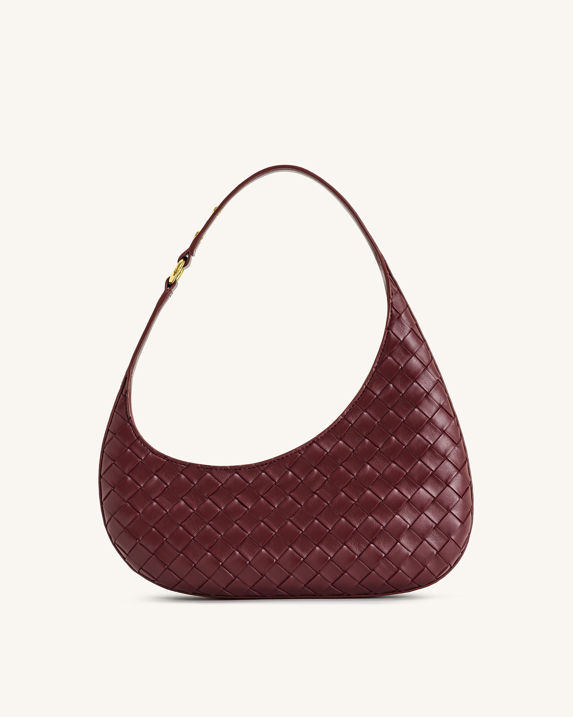 Harlee Weave Texture Shoulder Bag – Claret Red