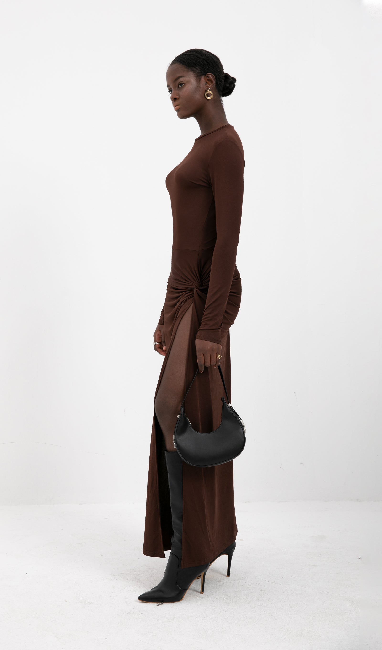 flowy jersey dress PINK JERSEY DRESS WTH GATHERED WAIST AND TIE DETAIL | CULT MIA