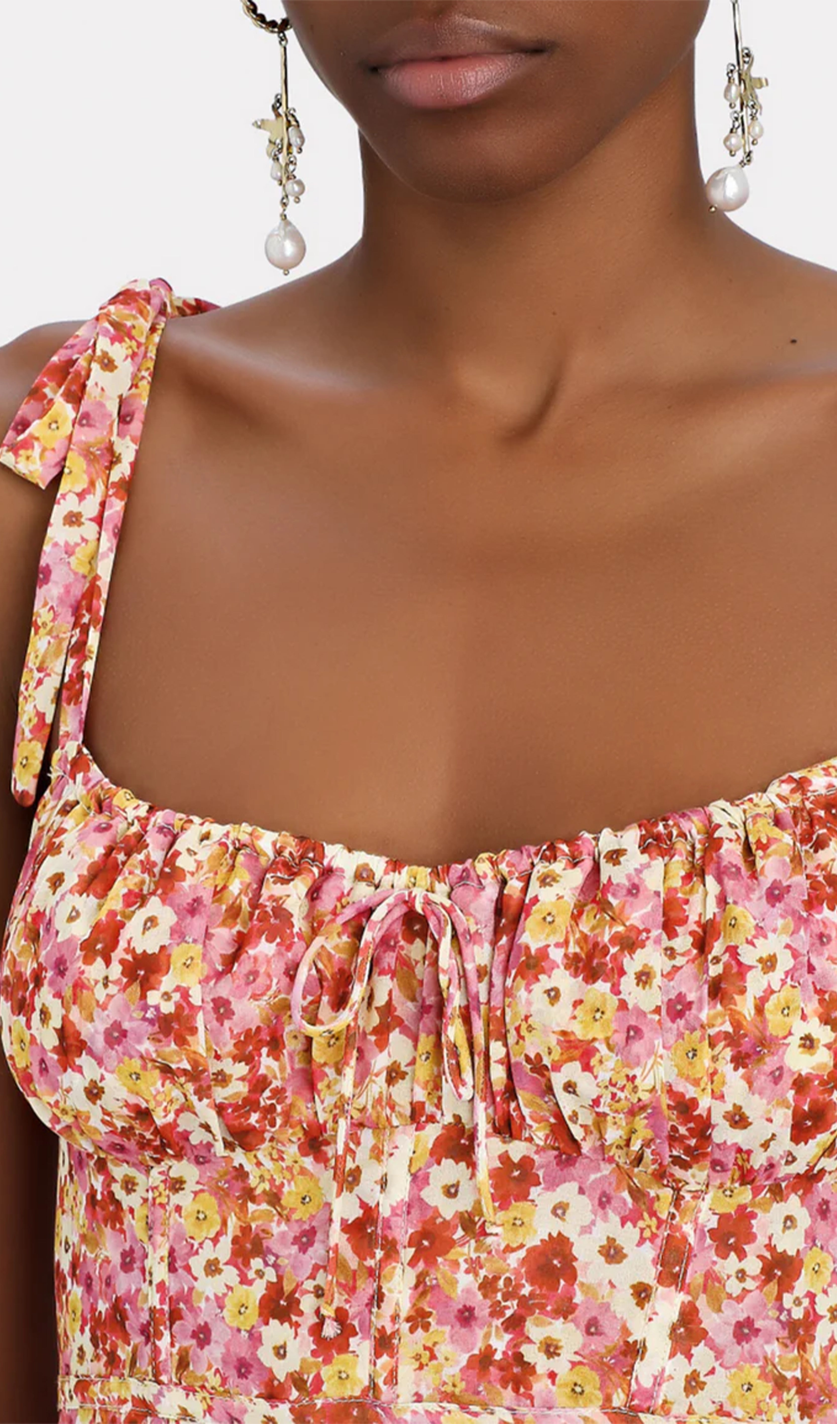 Floral Pattern Mini Dress