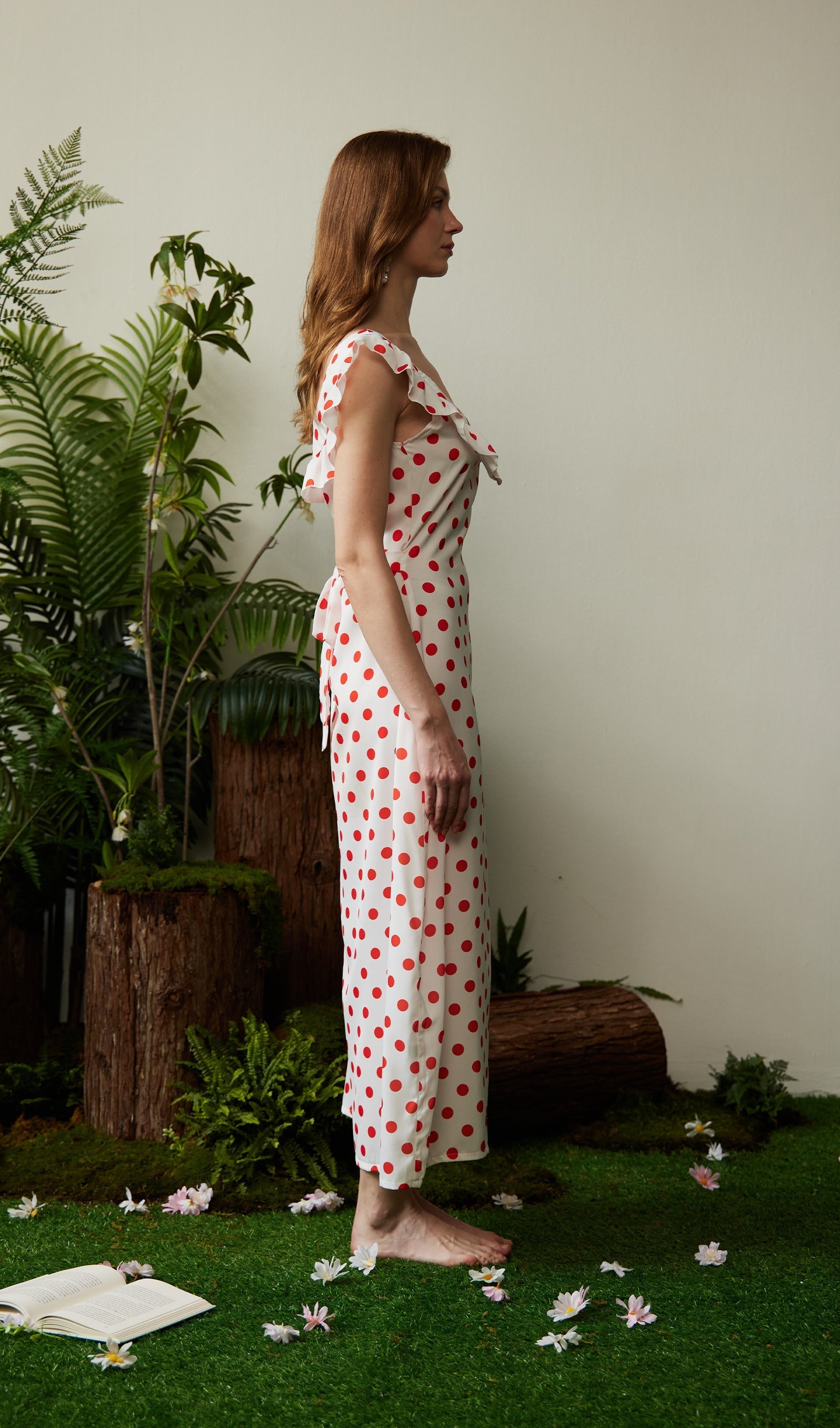Gepunktetes Maxikleid 