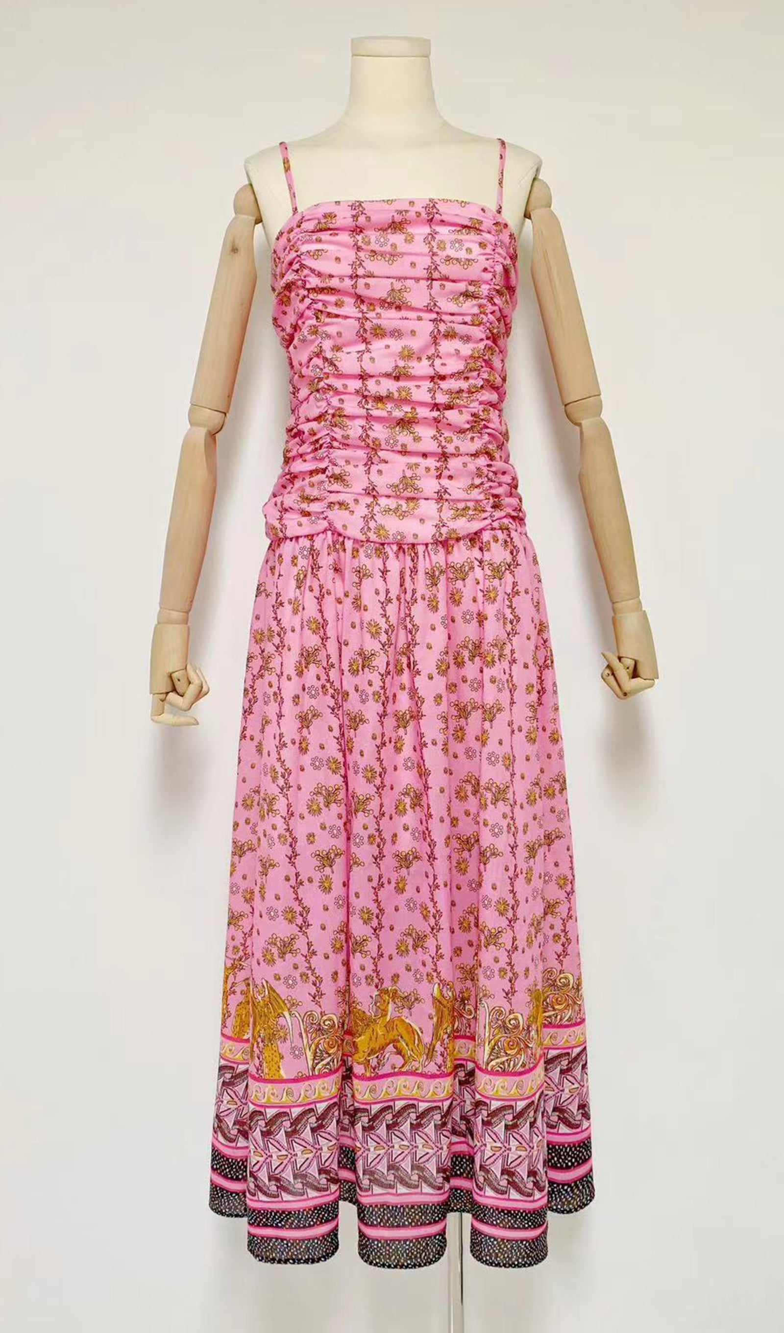 Floral Scrunch Fit and Flare Maxi Dress