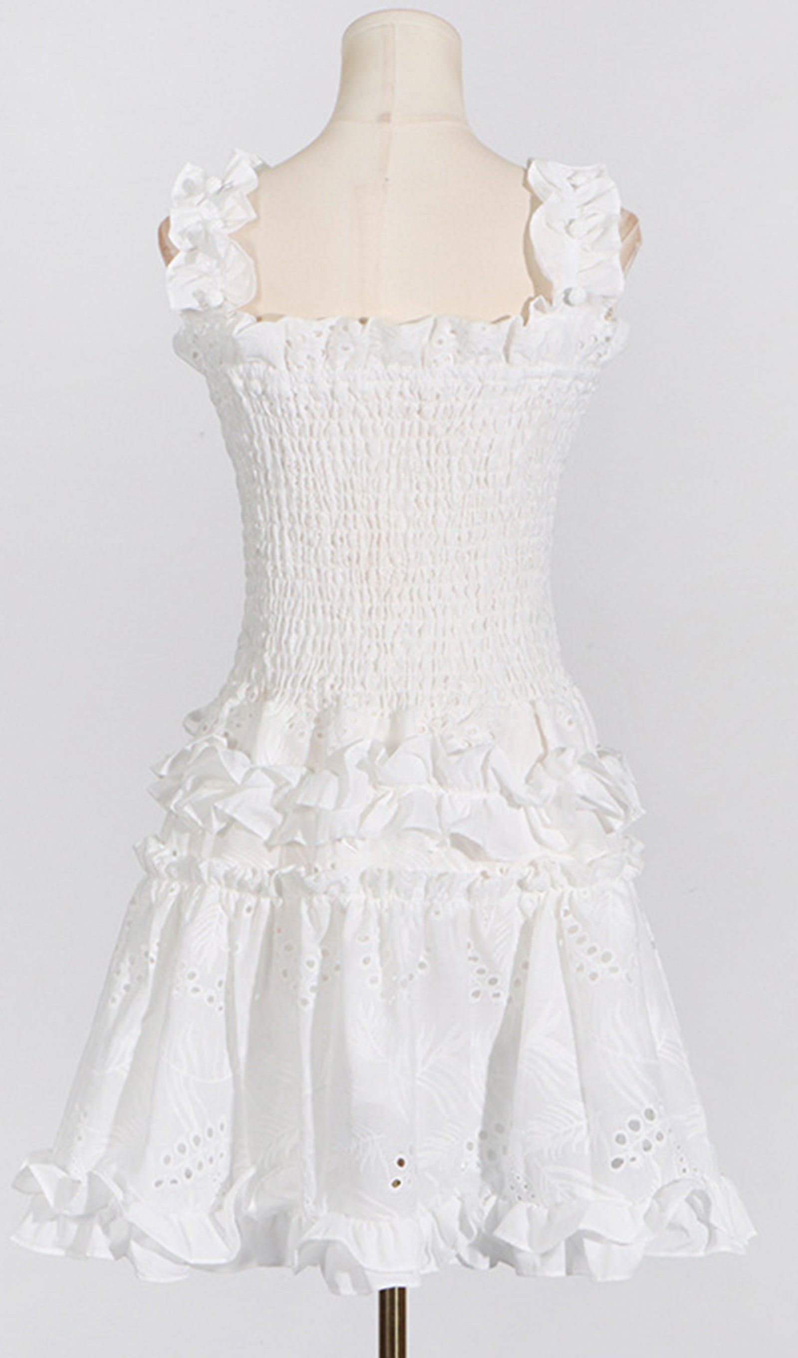 Fırfırlı Slip Mini Elbise Pamuk