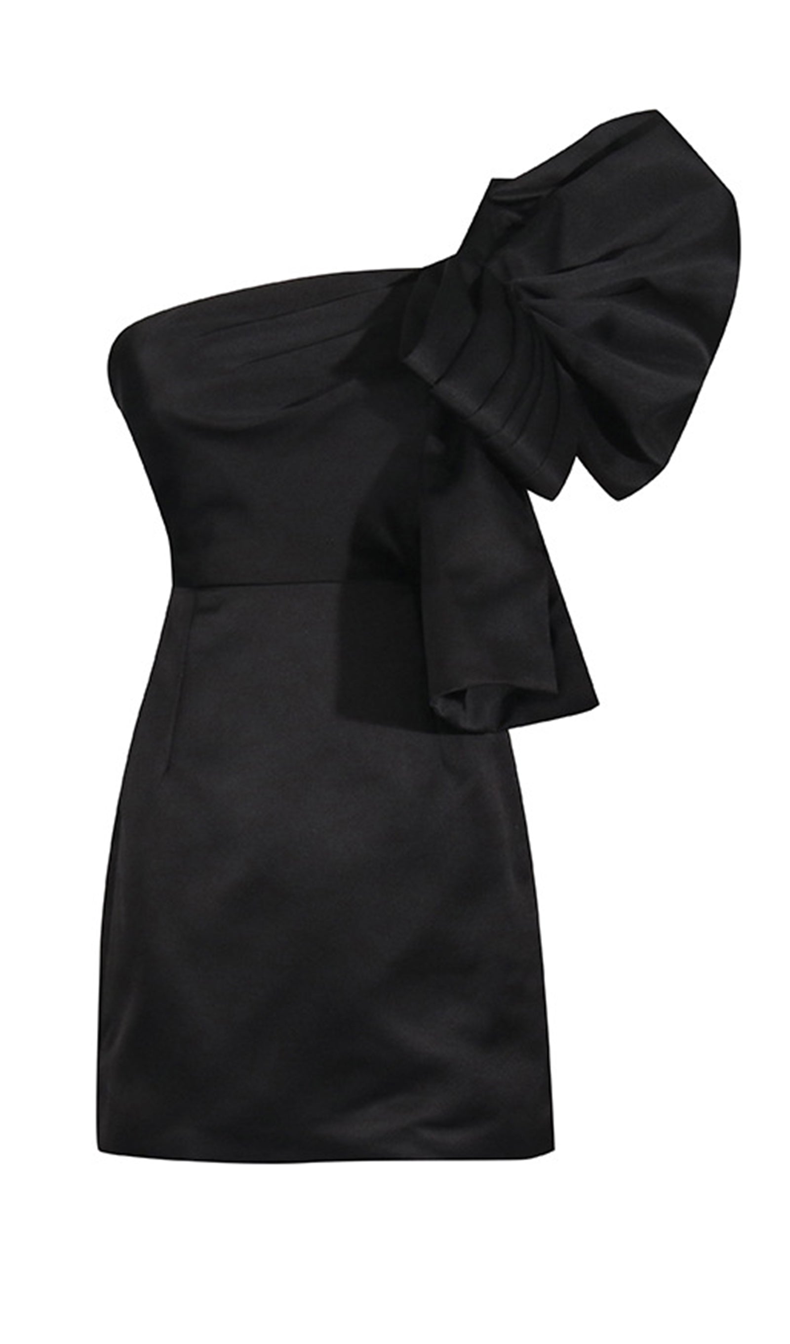 Schwarzes, schulterfreies, figurbetontes Minikleid