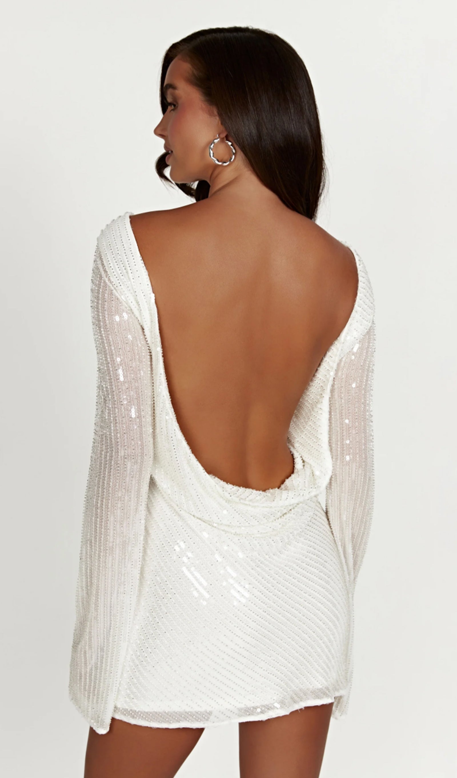 Weißes Pailletten-Minikleid 