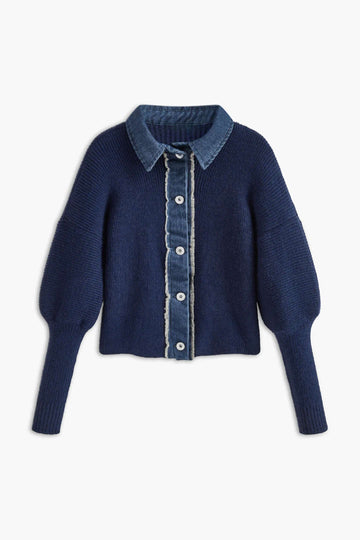 Denim Shirt, Button-Down Collar Sweater, Cardigan