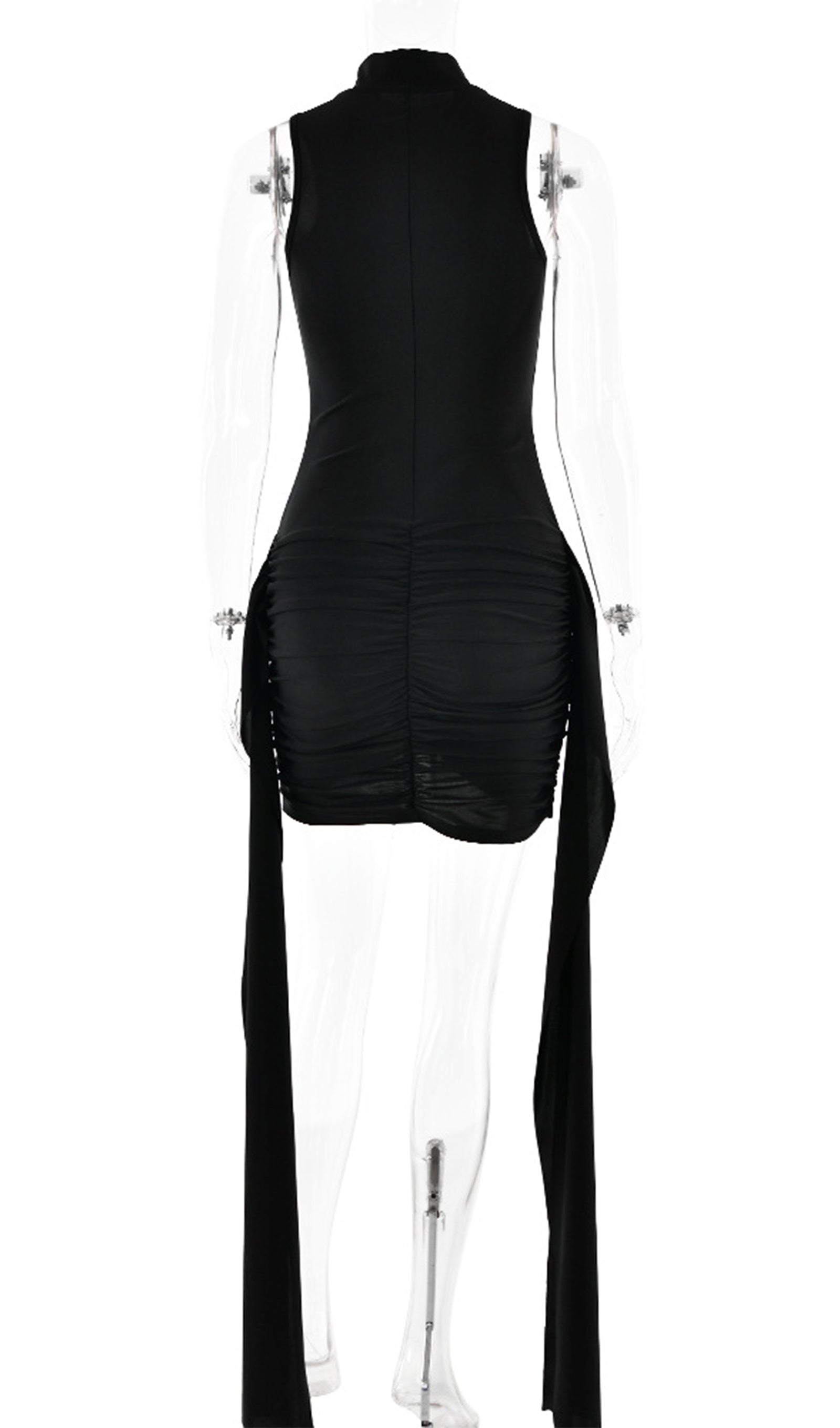 Einfarbiges, figurbetontes Minikleid 