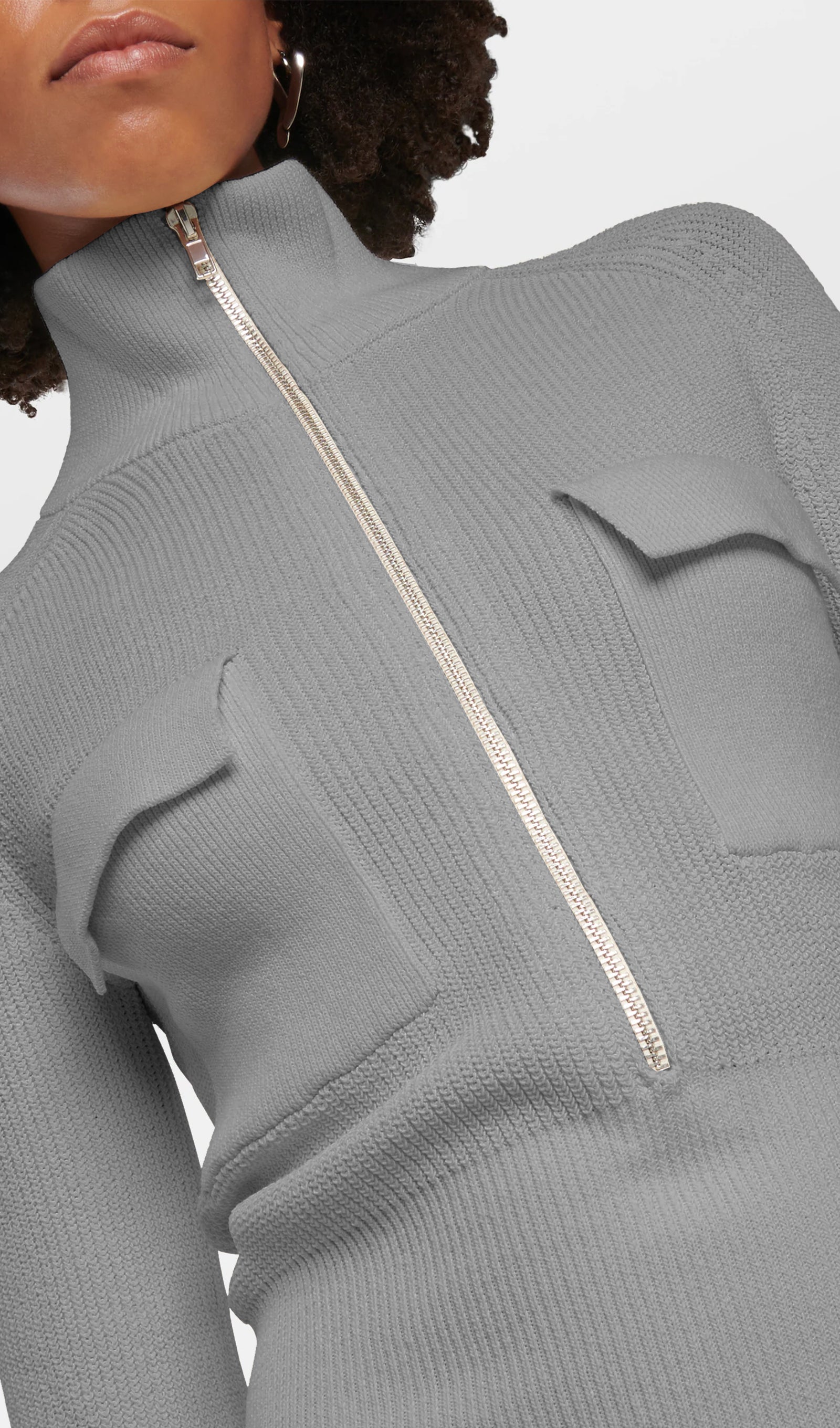 Minikleid aus Baumwollmischgewebe – Grau 